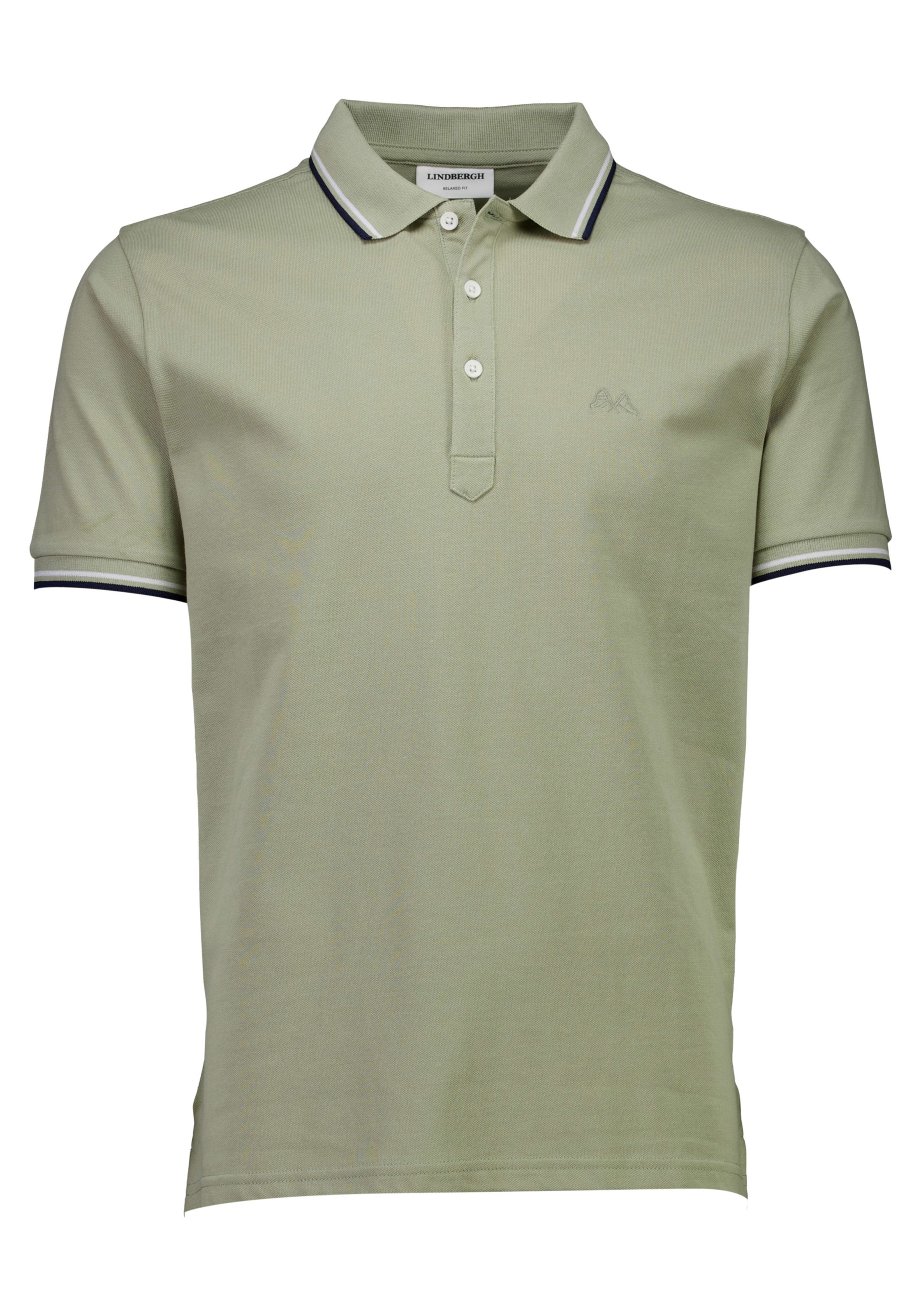 LINDBERGH Polo mit Logo-Stickerei und abgesetzten Bündchen