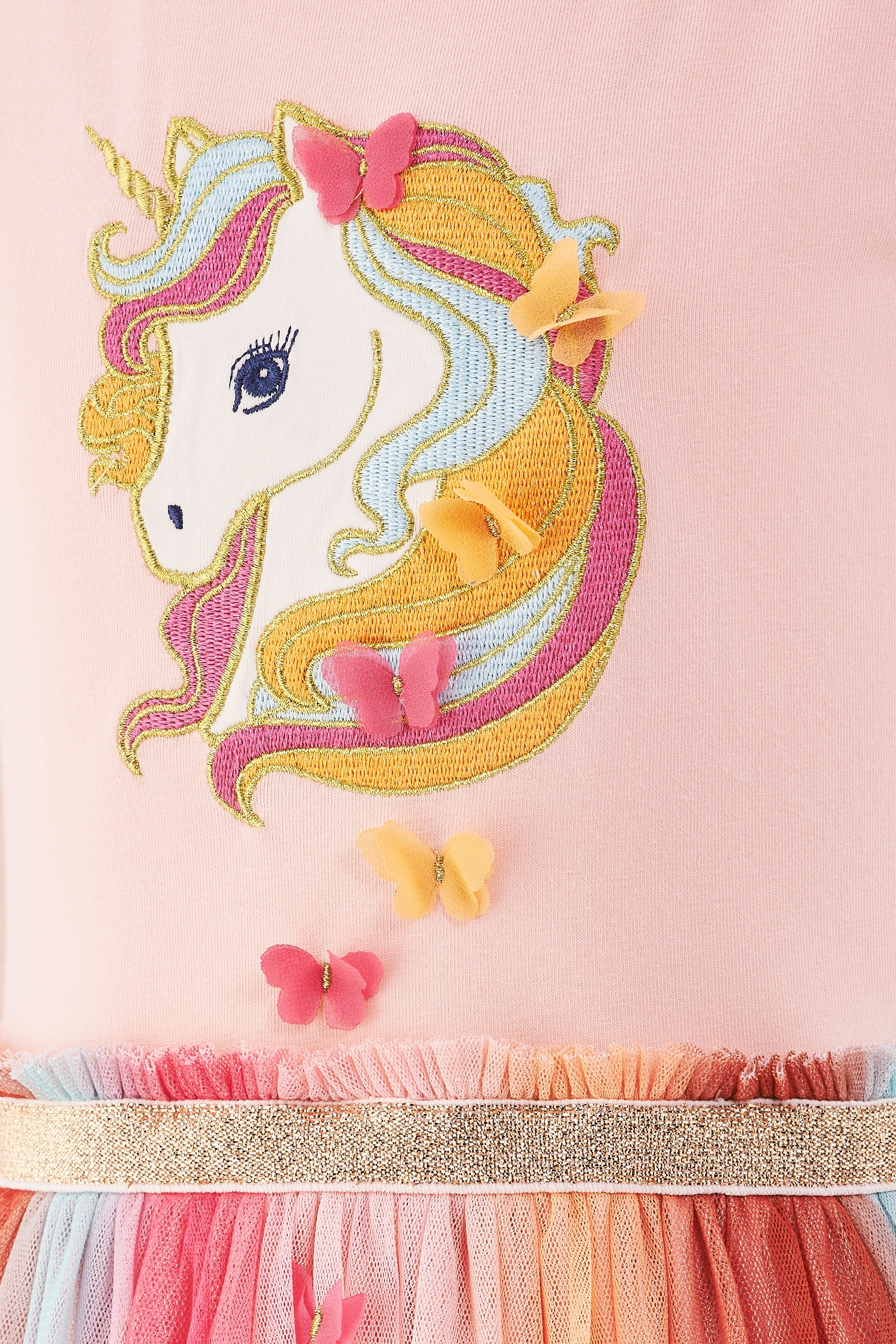 happy girls Jerseykleid mit Tüllrock und süsser Einhornstickerei