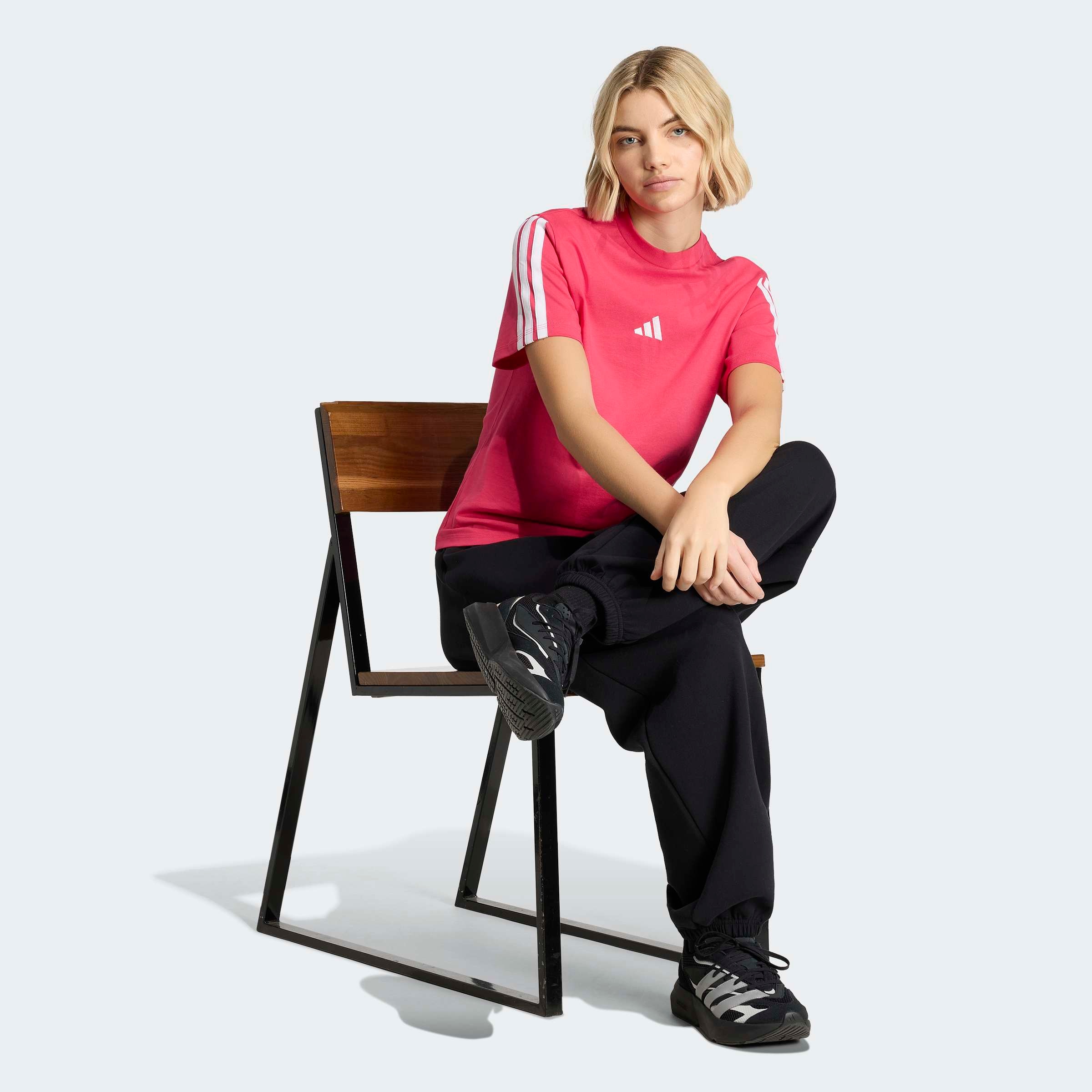 adidas Sportswear T-shirt »W 3S SJ T B« classiques 3 bandes sur les manches, sans fermeture