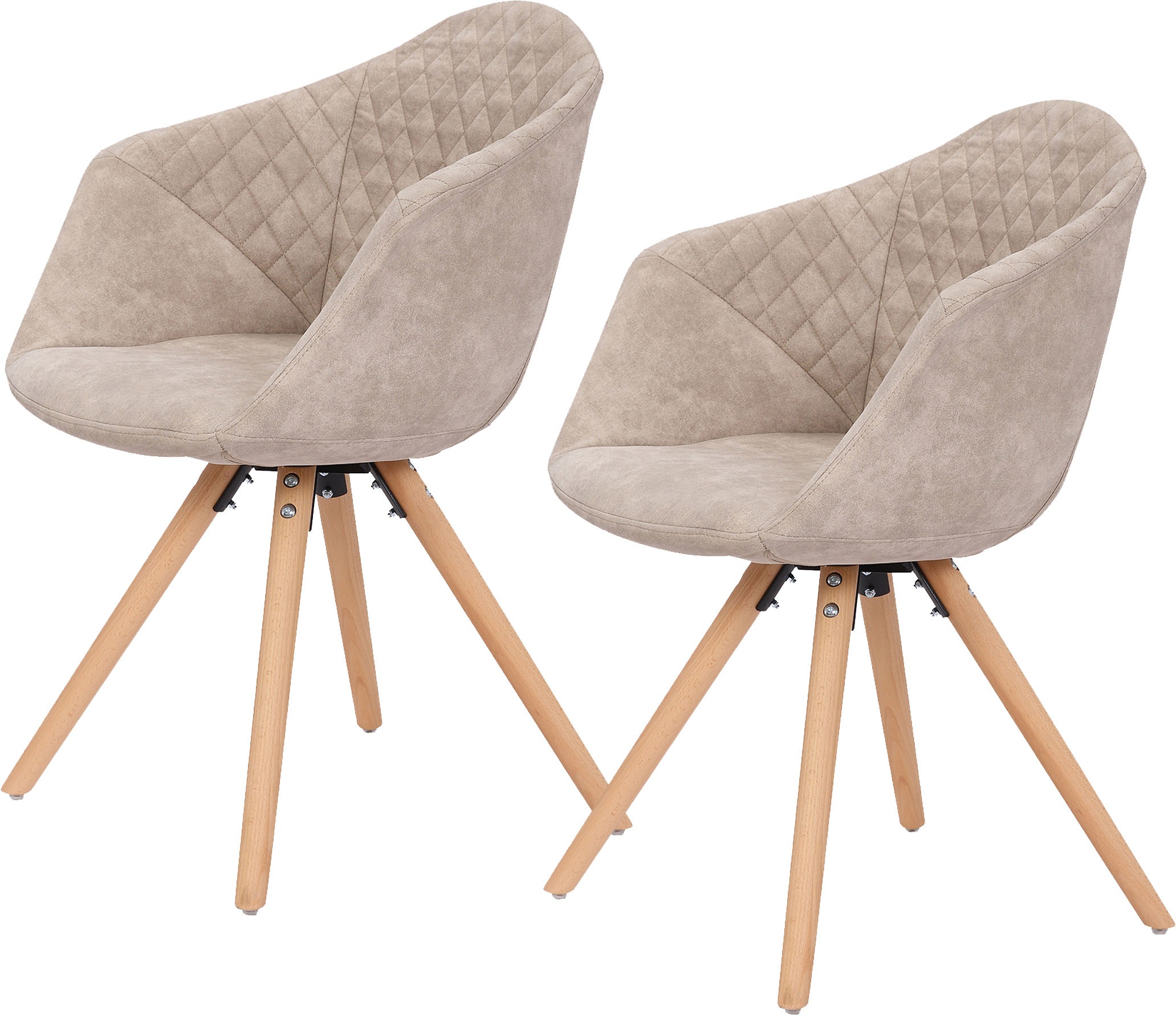 Kayoom Chaise rembourrée »Stuhl Chadwick 110 2er-Set, stilvolles Design, in Naturfarben gehalten« (Set) 2 cuisbequem, Holzbeine, weich gepolstert, stilvolles Design