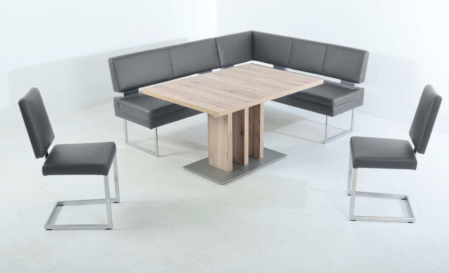 K+W Komfort & Wohnen Ensemble de salle à manger 4 cuis tlg. jambe longue à gauche ou à droite, 2 chaises à bascule, 1 table fonctionnelle
