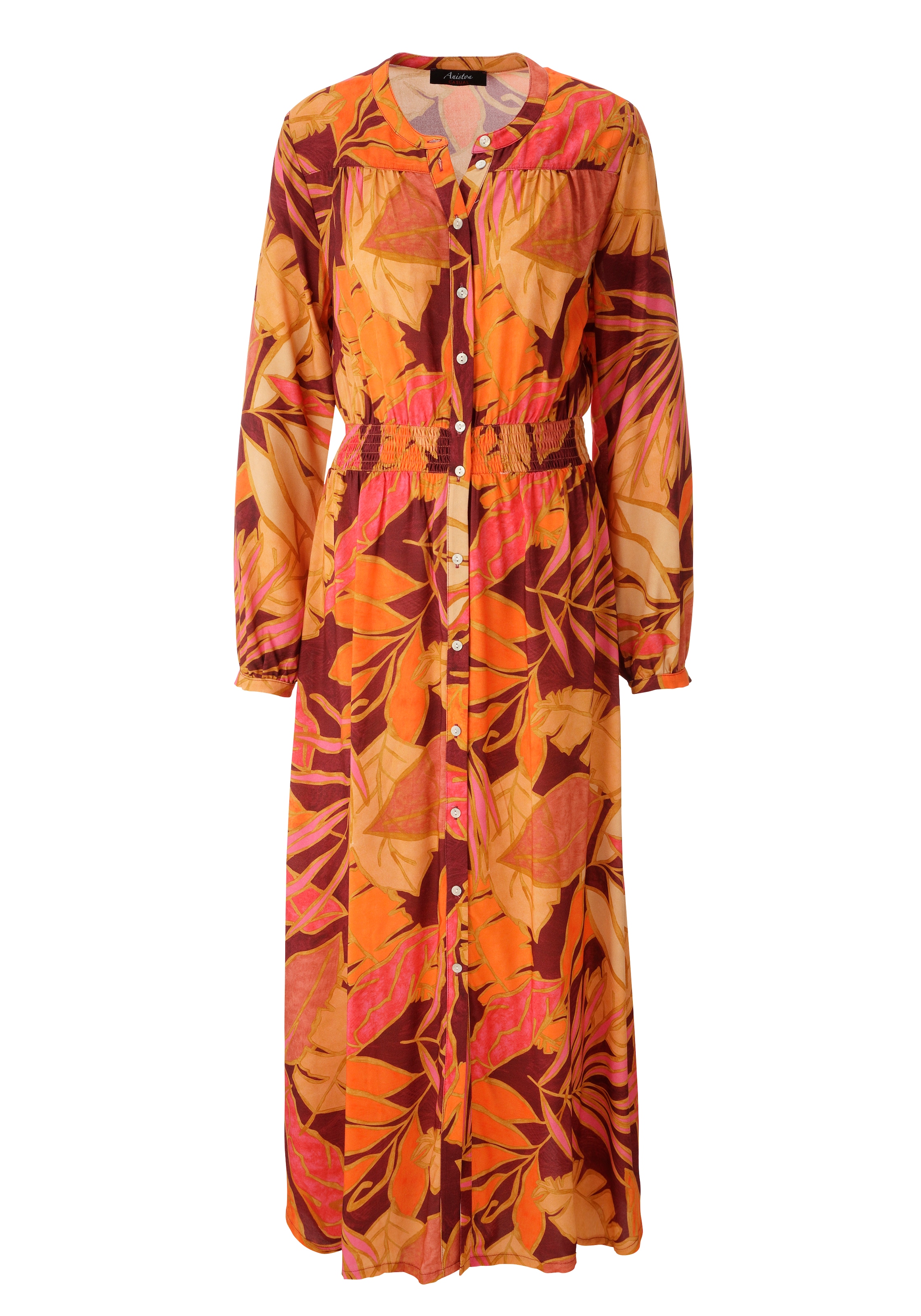 Aniston CASUAL Maxikleid mit farbenfrohen, grafischen Blättern bedruckt