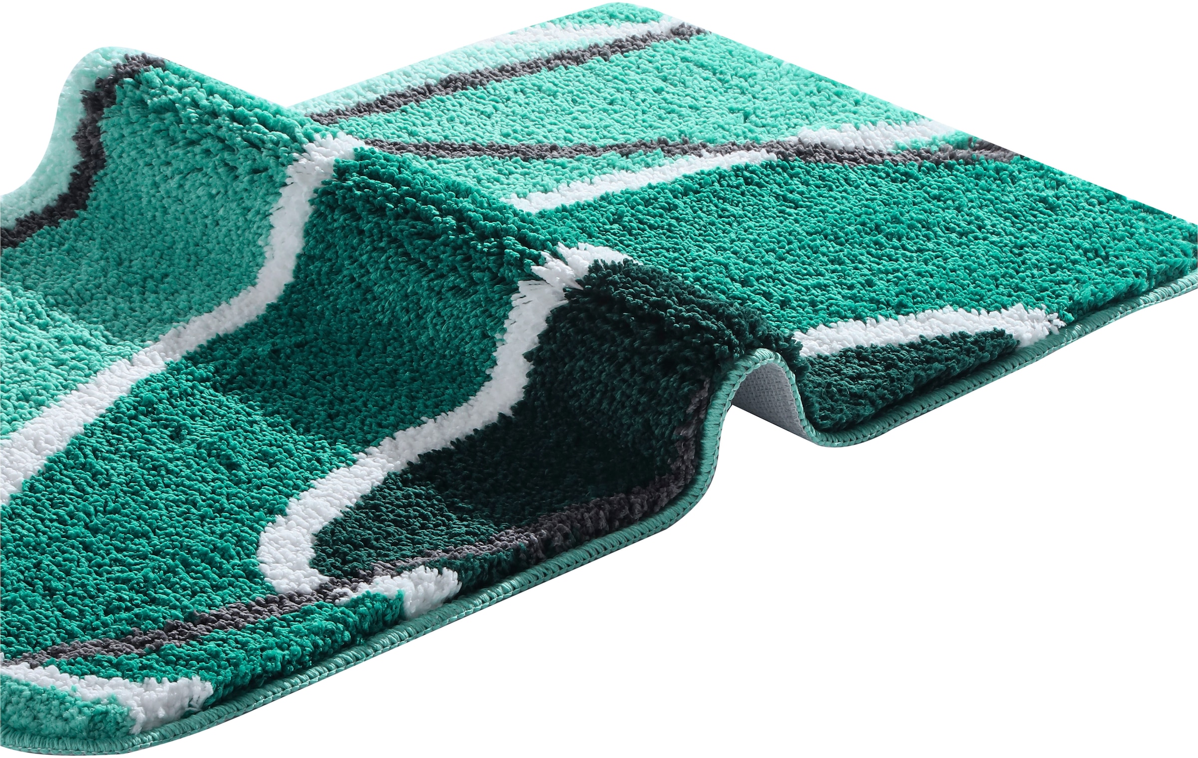 GOODproduct Badematte »Juna mit Muster, Badvorleger, Badezimmer Teppich, Duschvorleger« Höhe 20 mm rutschhemmend beschichtet strapazierfähig besonders weich, Design, Badematten, Badteppich