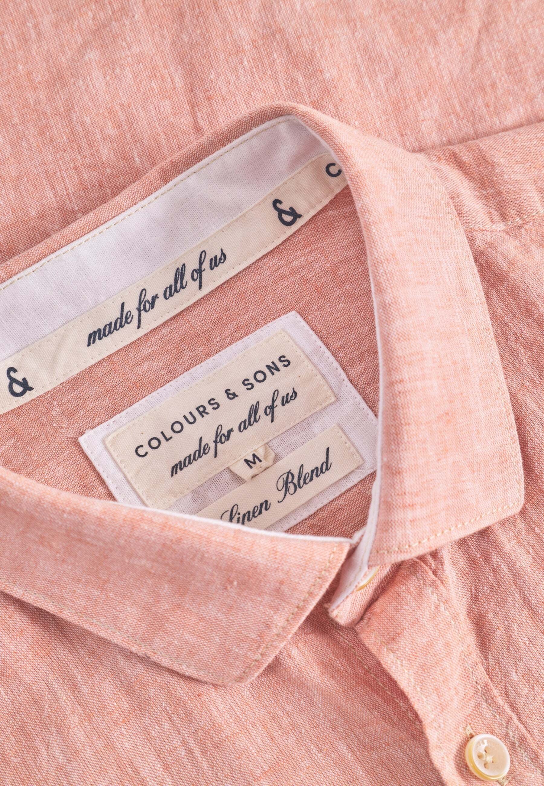 colours & sons Kurzarmhemd »colours & sons Kurzarmhemd Shirt-Linen Blend Kent«