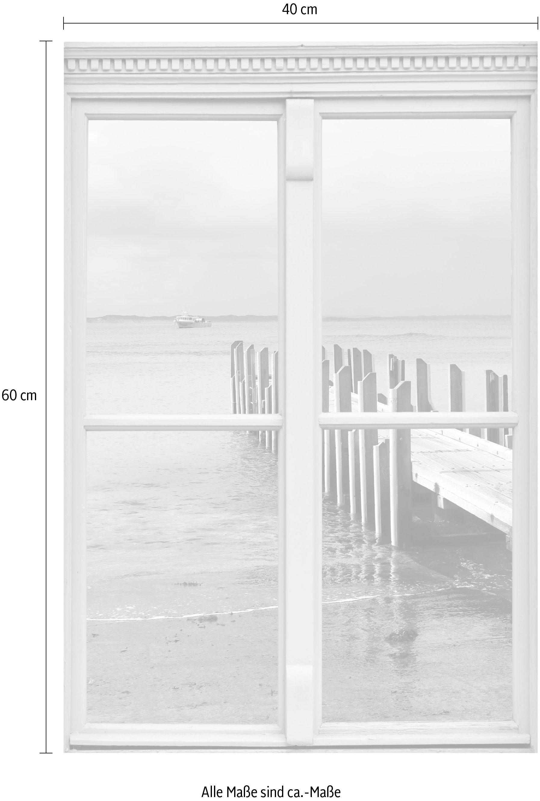 queence Autocollants muraux »Steg« Wandsticker, Wandbild, selbstklebend, 3D, Fenster