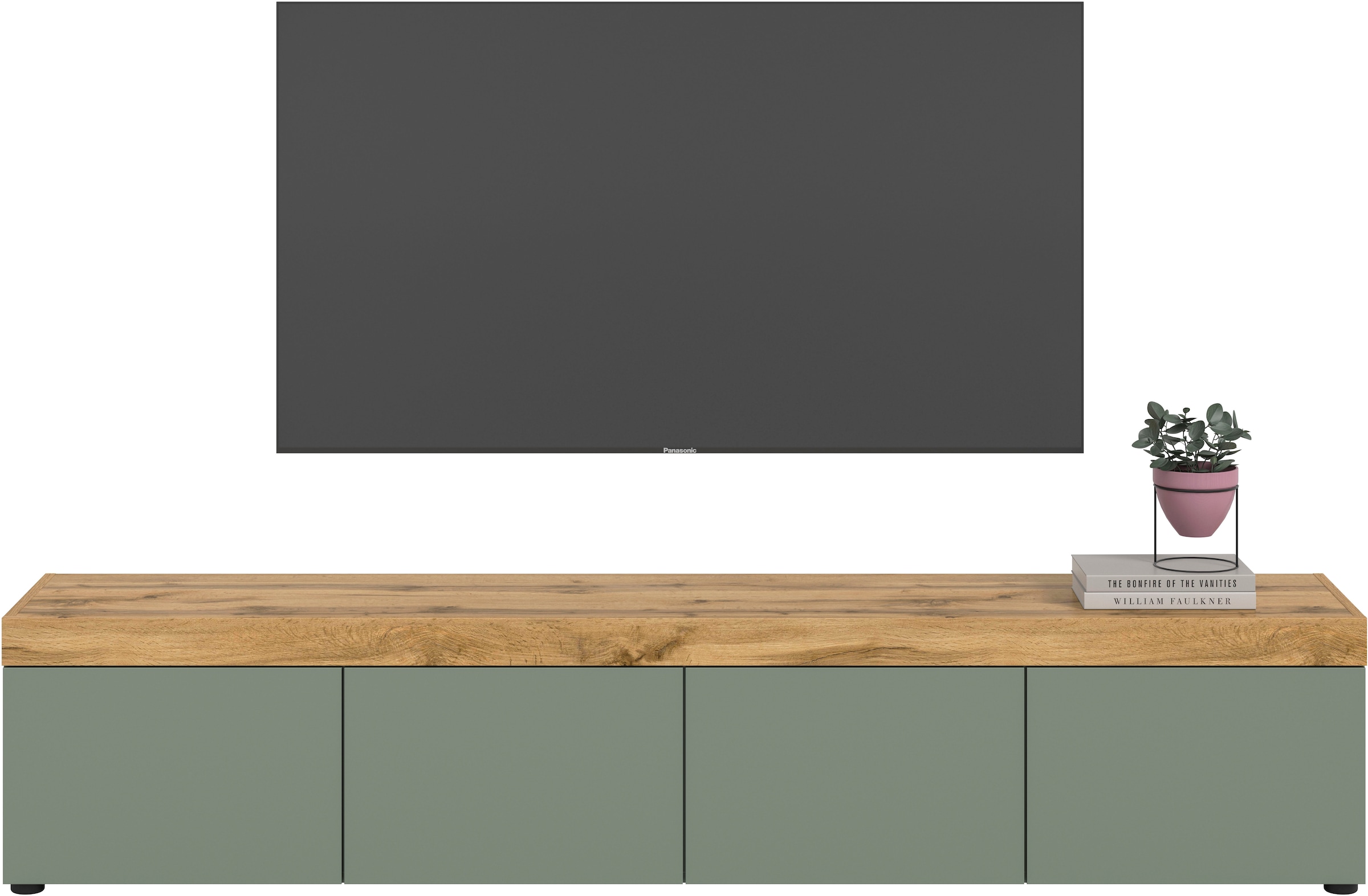 GOODproduct Lowboard »MAMBO, TOPSELLER!, Breite 200cm, 4 Klappen, stehend oder hängend« 2 farbige Ausführung, in verschiedenen Farben erhältlich, 1 Stk. tlg. Lowboard, TV Unterschrank, Tv-Schrank, Wohnzimmer