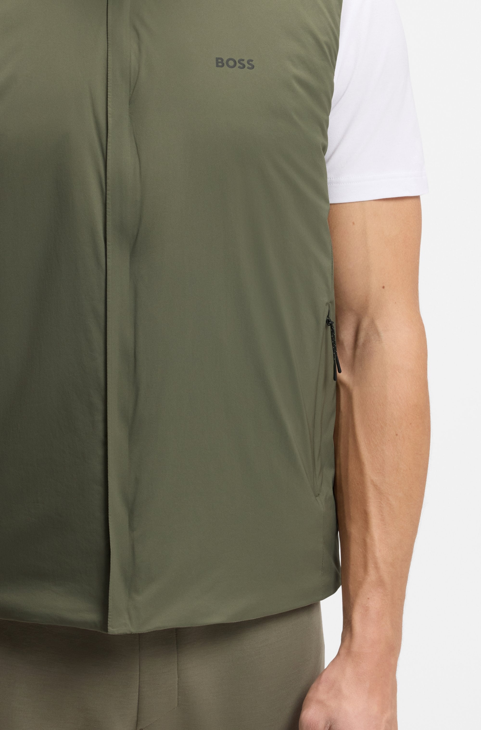 BOSS GREEN Gilet fonctionnel Regular Fit, 4-Wege-Stretch-Qualität, Highloft-Stretch-Wattierung