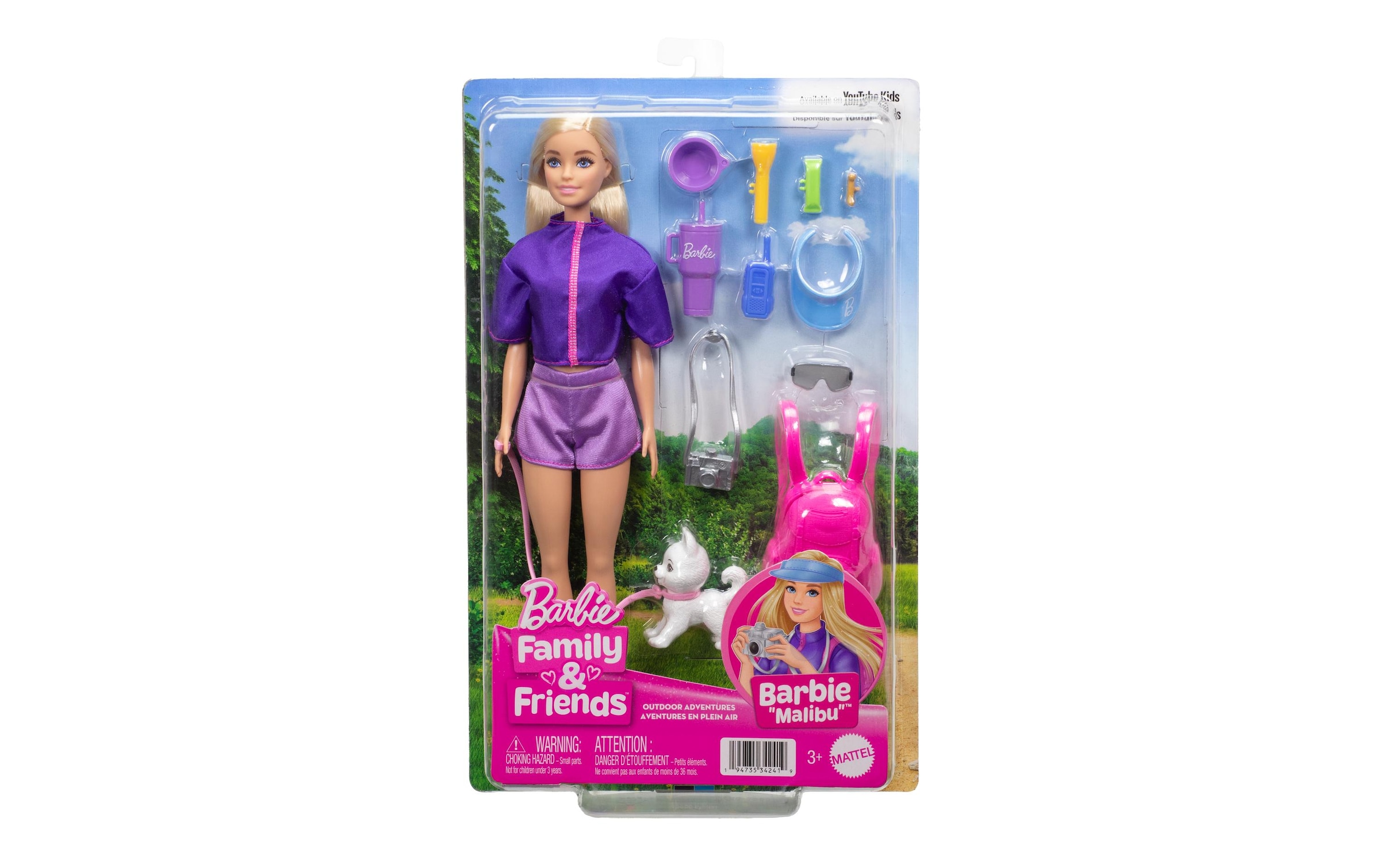 Barbie Anziehpuppe »Barbie Outdoor Adventure Malibu« inklusive Accessoires