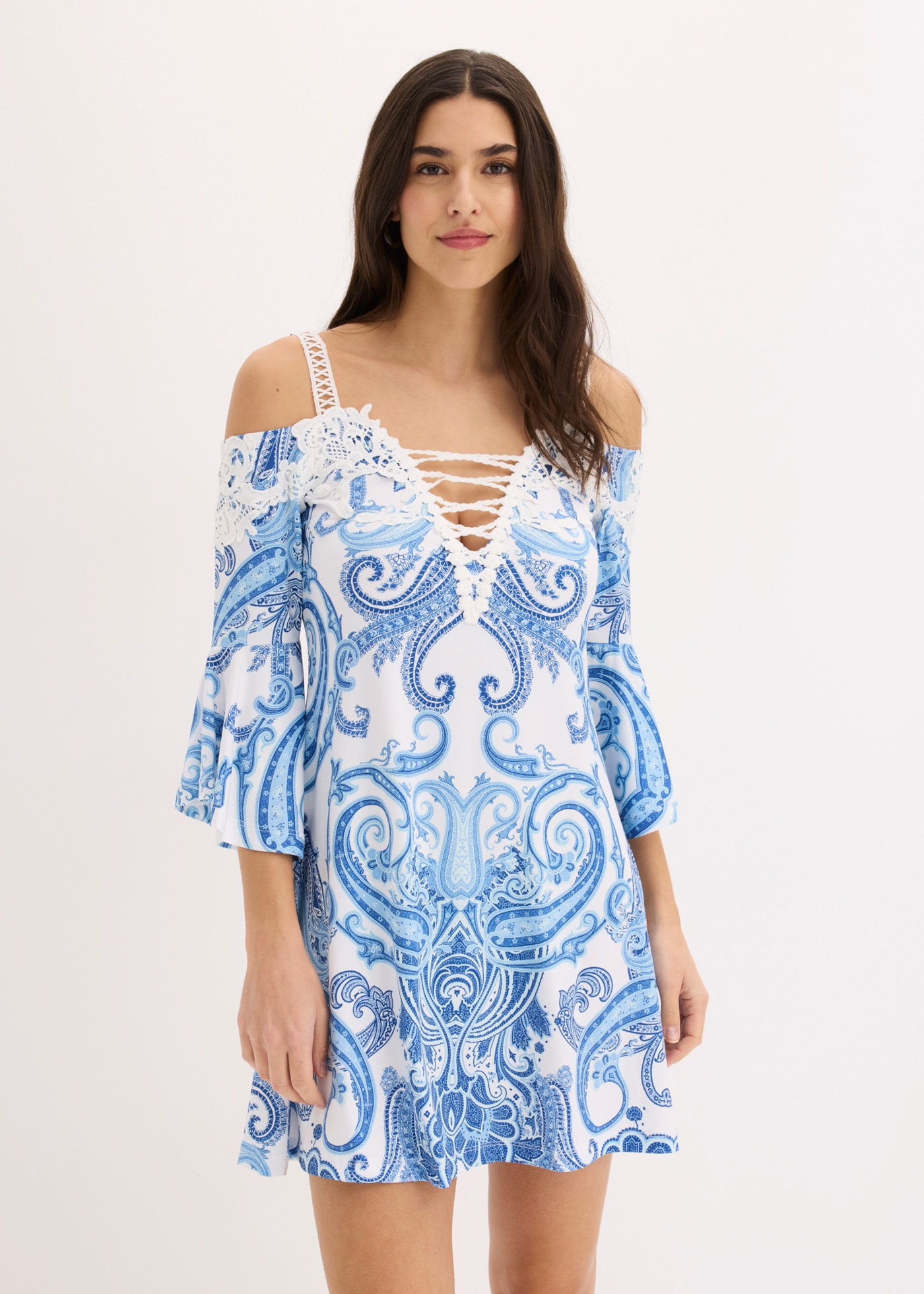 bonprix Off-Shoulder-Kleid für Partys, Off-Shoulder-Design, Halbarm, ausgestellte Passform