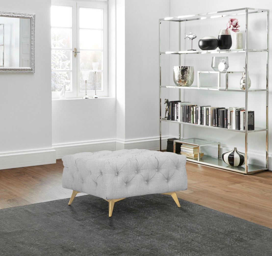 Home affaire Tabouret rembourré »Glynis« aufwändige Knopfheftung, moderne Chesterfield Optik, Fussfarbe wählbar