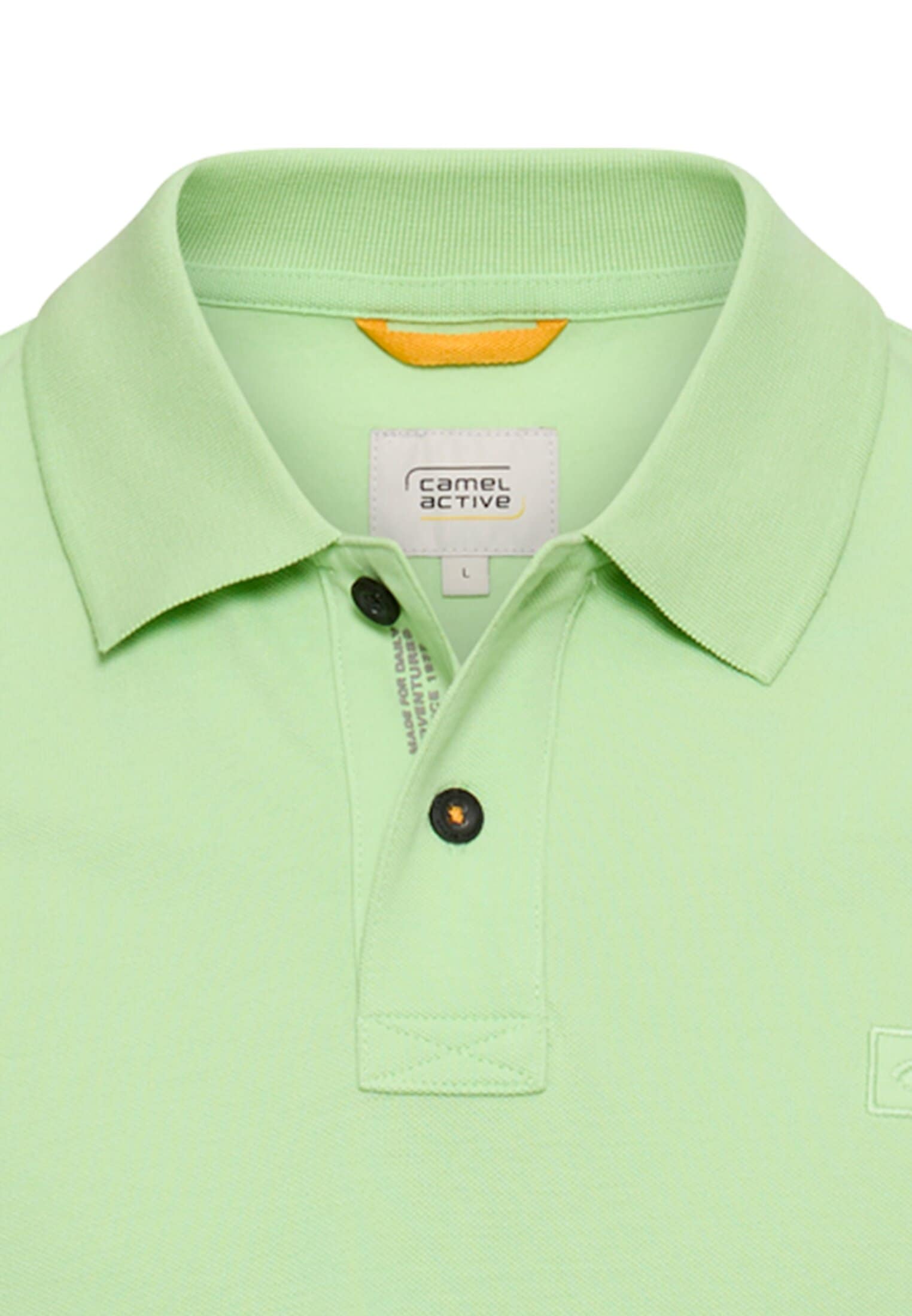 camel active Polo normale Passform, Polokragen, 2-Knopf-Form, mit Logo-Stickerei