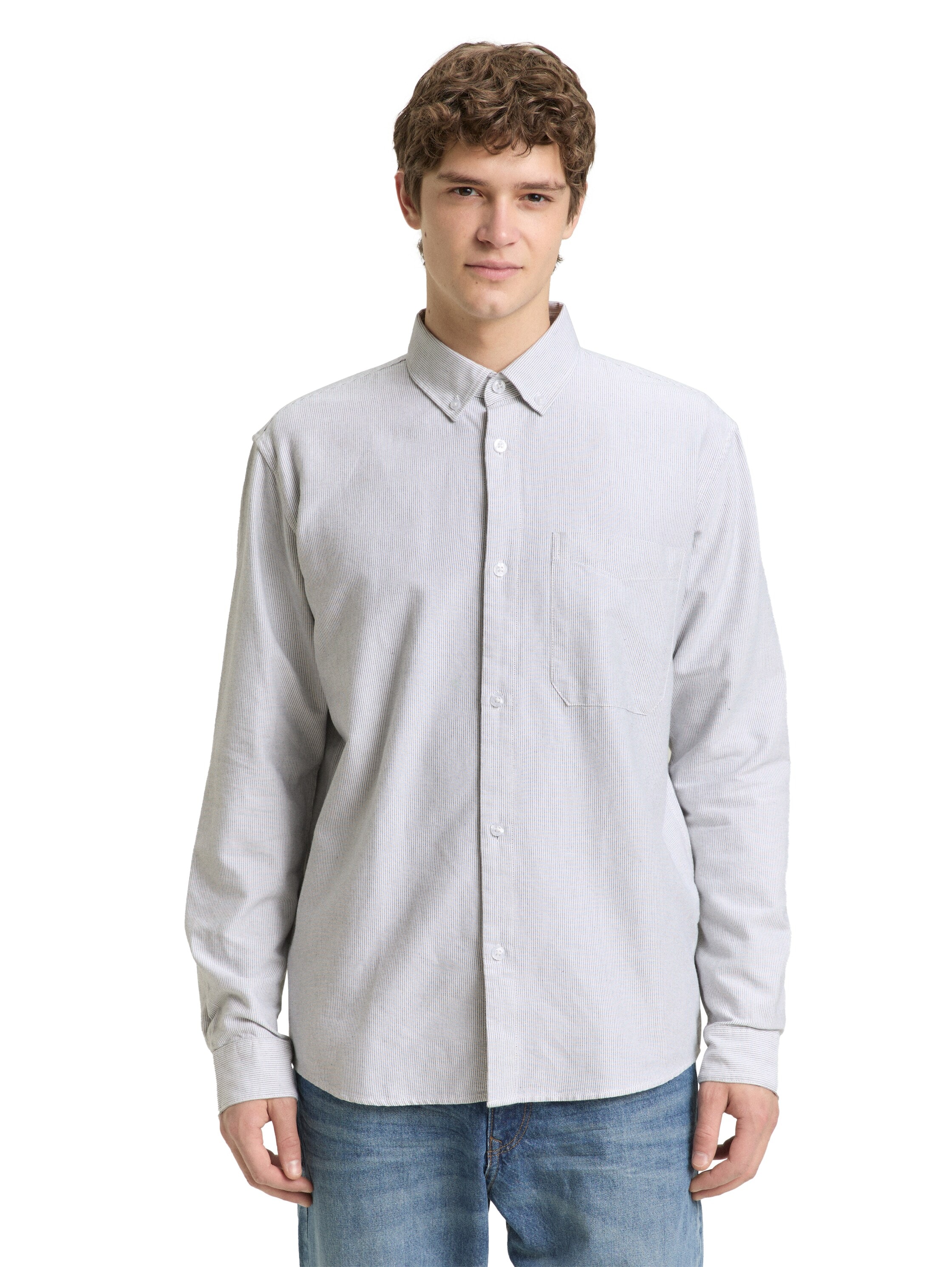 TOM TAILOR Denim Chemise à manches longues gestreift, mit Button-down-Kragen