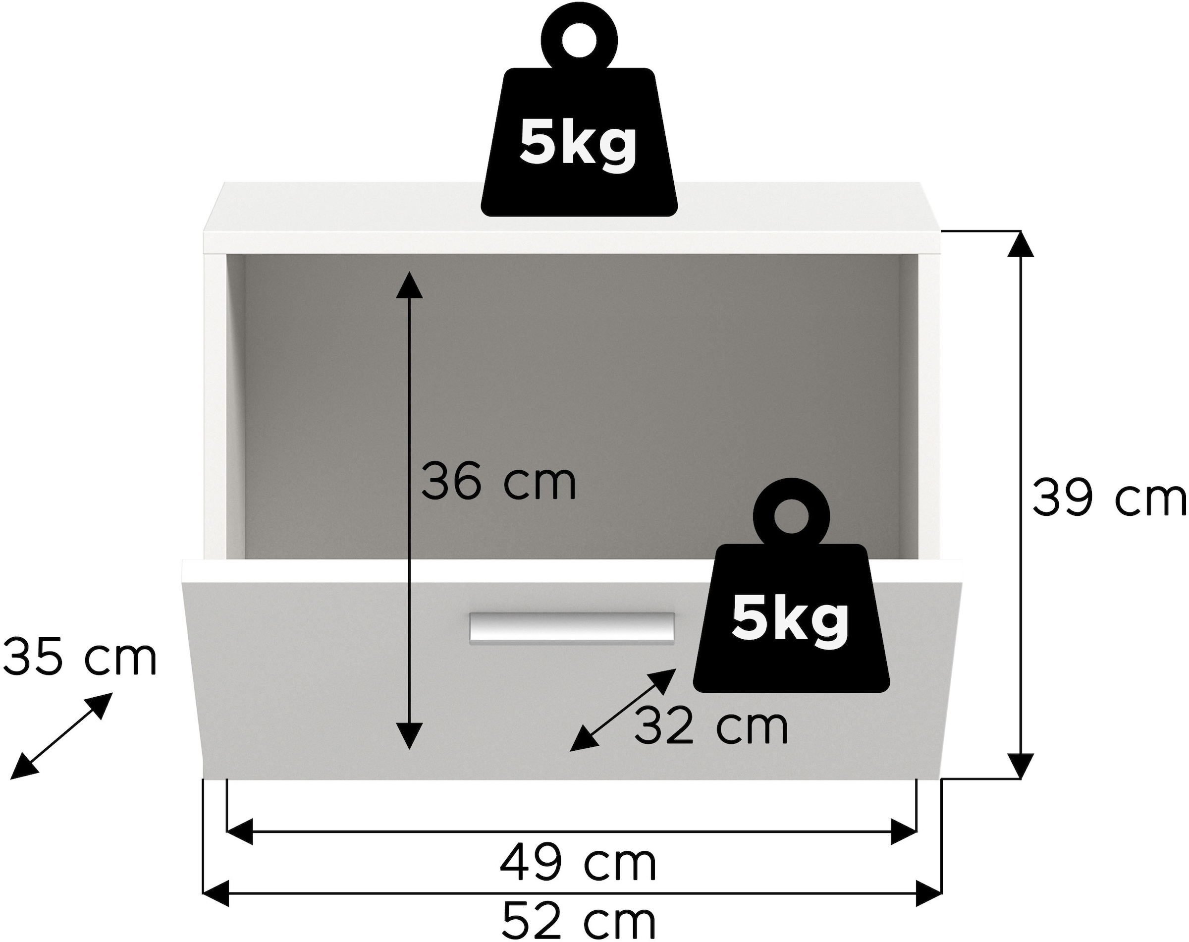 Home affaire Hängeschrank 1 Stk. tlg. Lumo, Garderobenschrank Breite 52 cm, 1 Klappe, 1 Fach, Flur, Diele