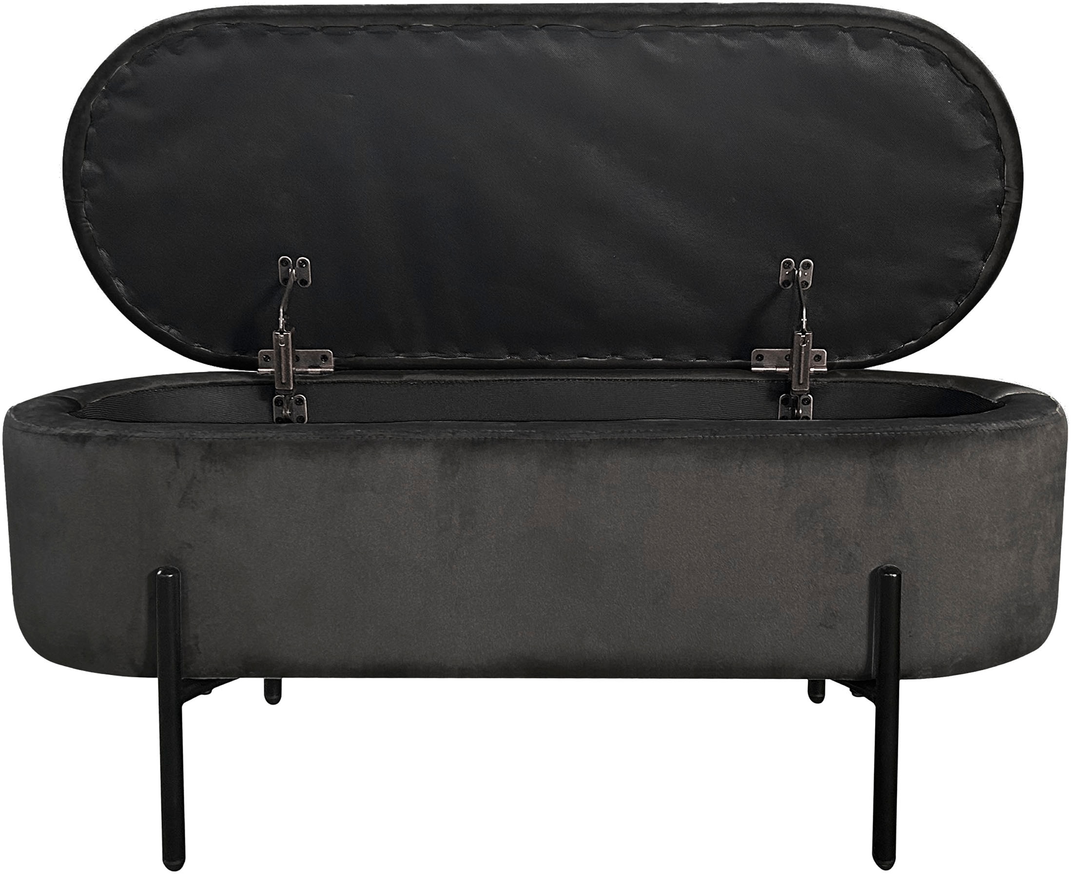 byLIVING Banc »NOVA« velours, avec espace de rangement/coffre, dimensions intérieures du coffre 26,5 x 83 cm, hauteur : 19 cm