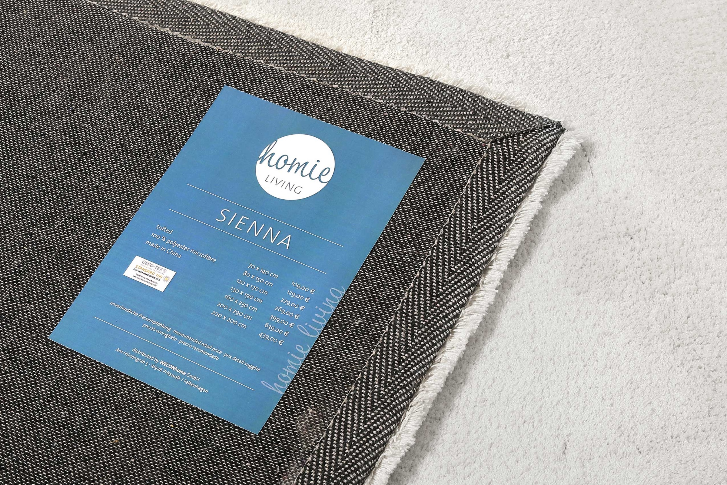 Homie Living Tapis »Sienna« Carré 20 mm Höhe Hochflor, Microfaser, uni, weich & kuschelig, Wohnzimmer, Schlafzimmer
