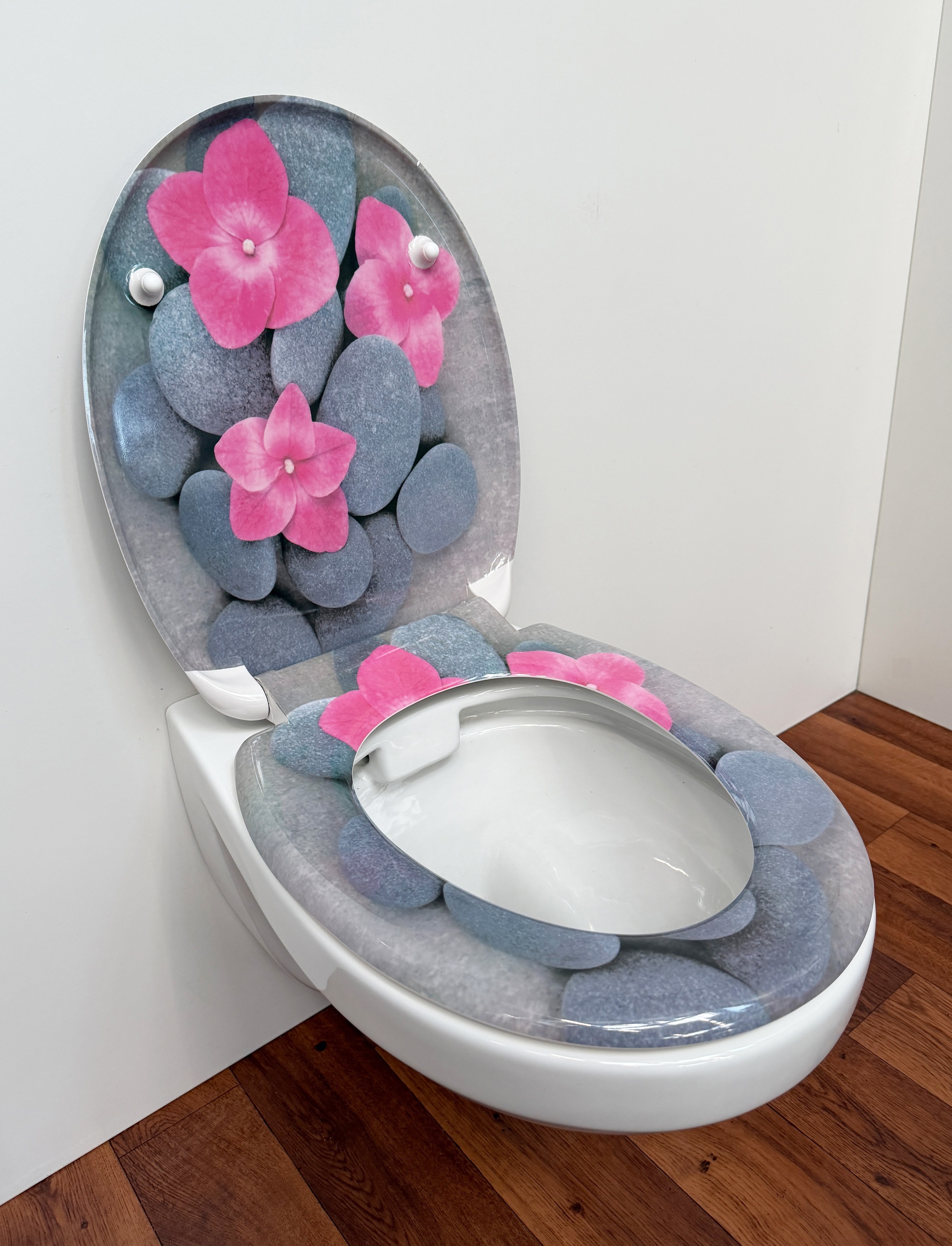 welltime Siège de WC »Classic Decor« Kratzfester Duroplast Klo-Sitz mit Absenkautomatik & Schnellverschluss