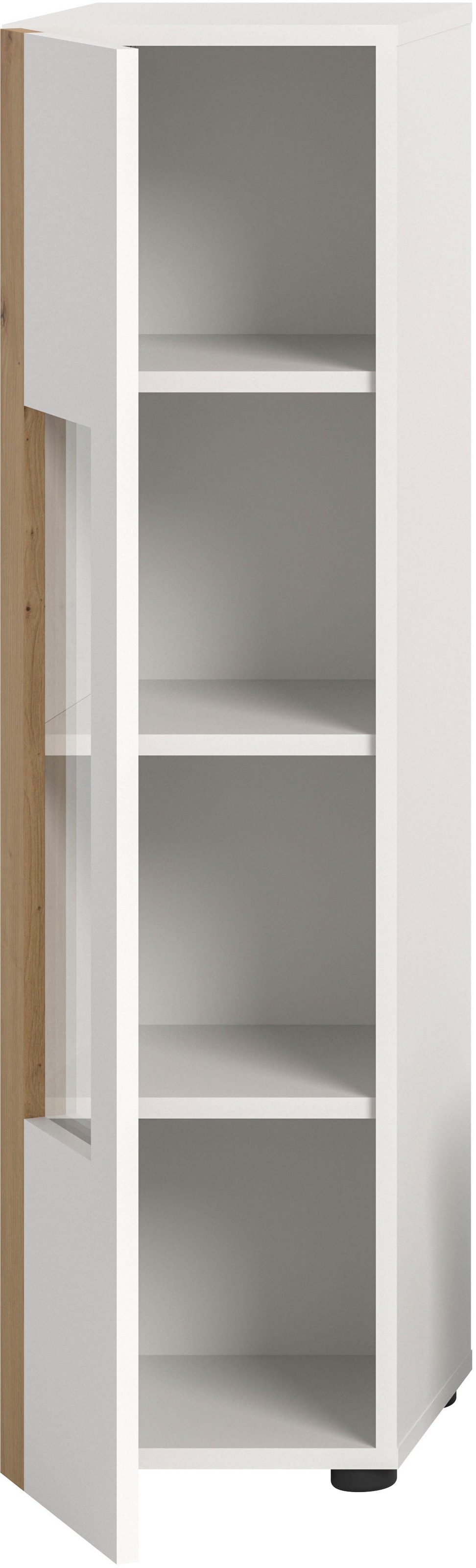 INOSIGN Vitrine »Svala, Höhe 112 cm, Holzdekor, 1 Tür« 1 Stk. tlg. 3 Einlegeböden, Vitrinenschrank, Schrank, Wohnschrank