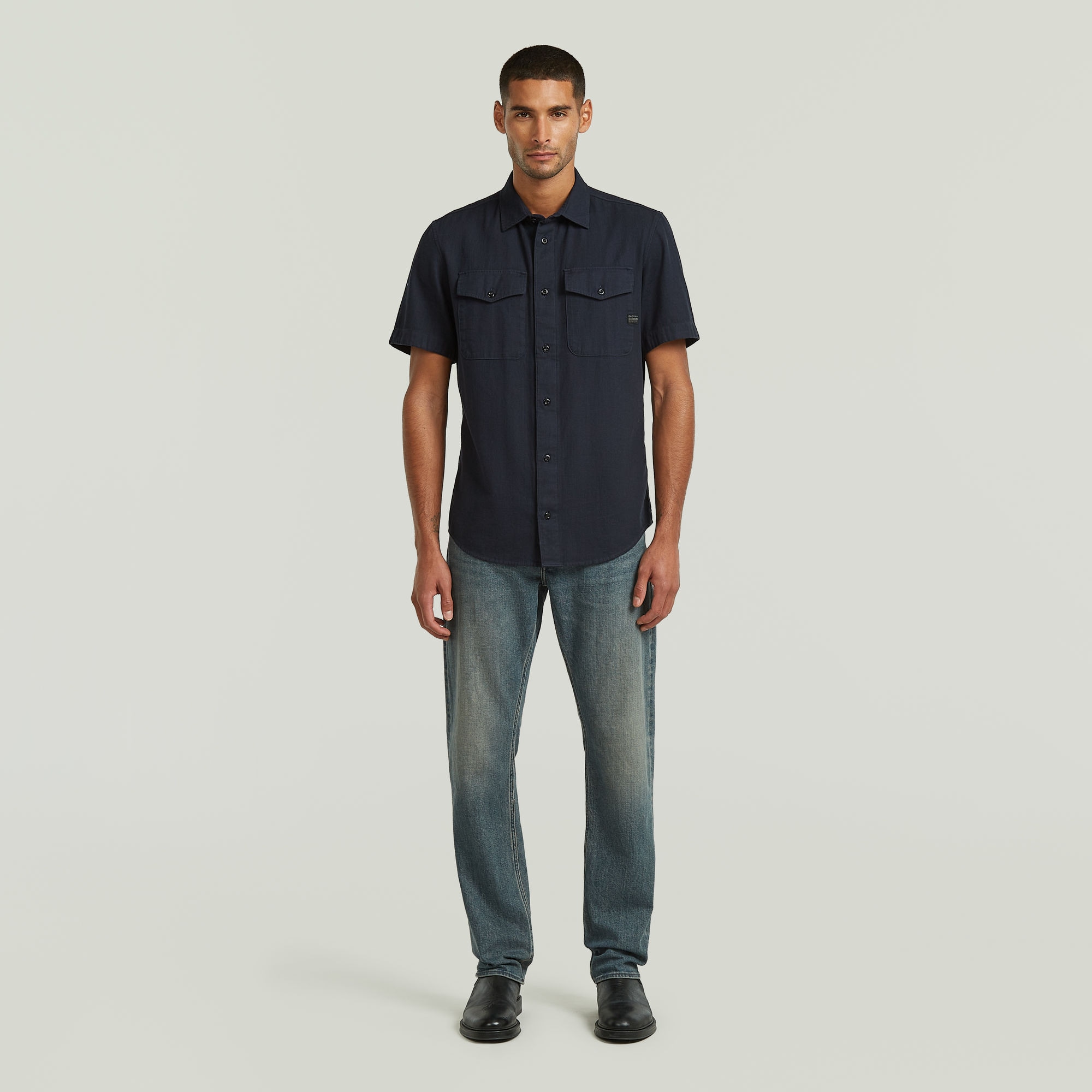 G-STAR Chemise à manches courtes »Marine Slim Shirt« avec poches appliquées