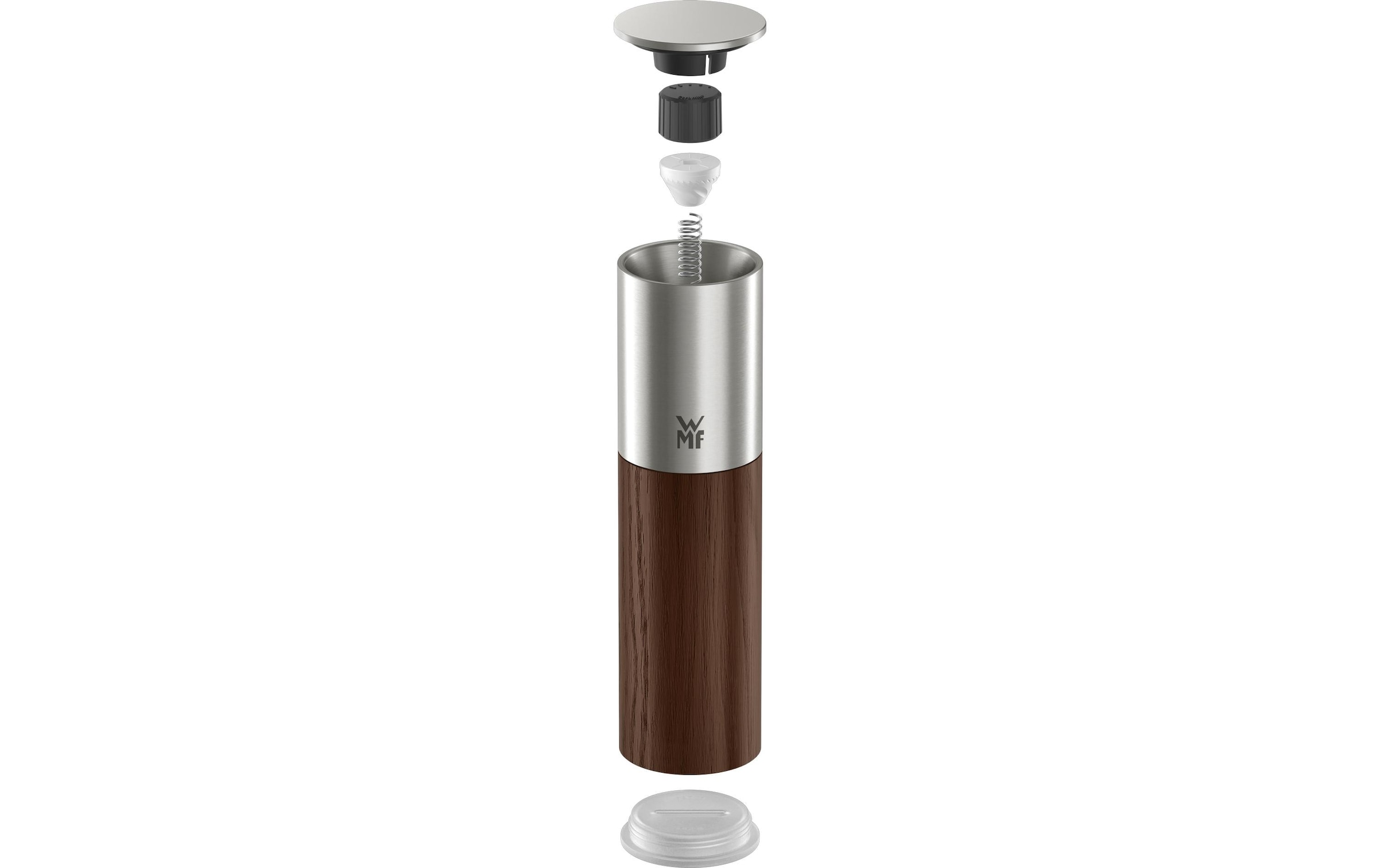 WMF Gewürzmühle »Nature Pro Edelstahl« Keramikmahlwerk, einstellbarer Mahlgrad, Aromaschutzdeckel, Holz