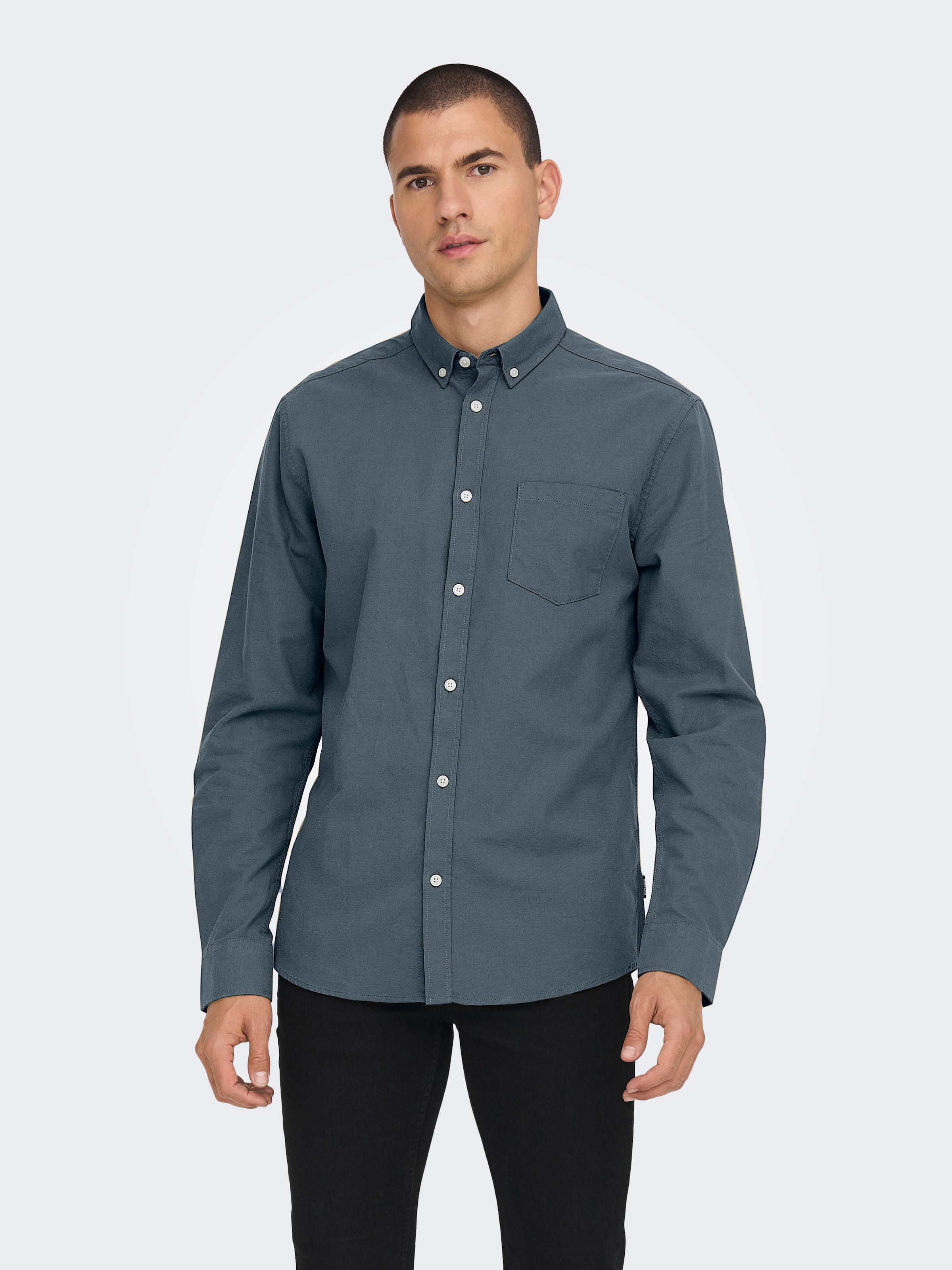 ONLY & SONS Langarmhemd »ONSALVARO SLIM LS OXFORD SHIRT NOOS«