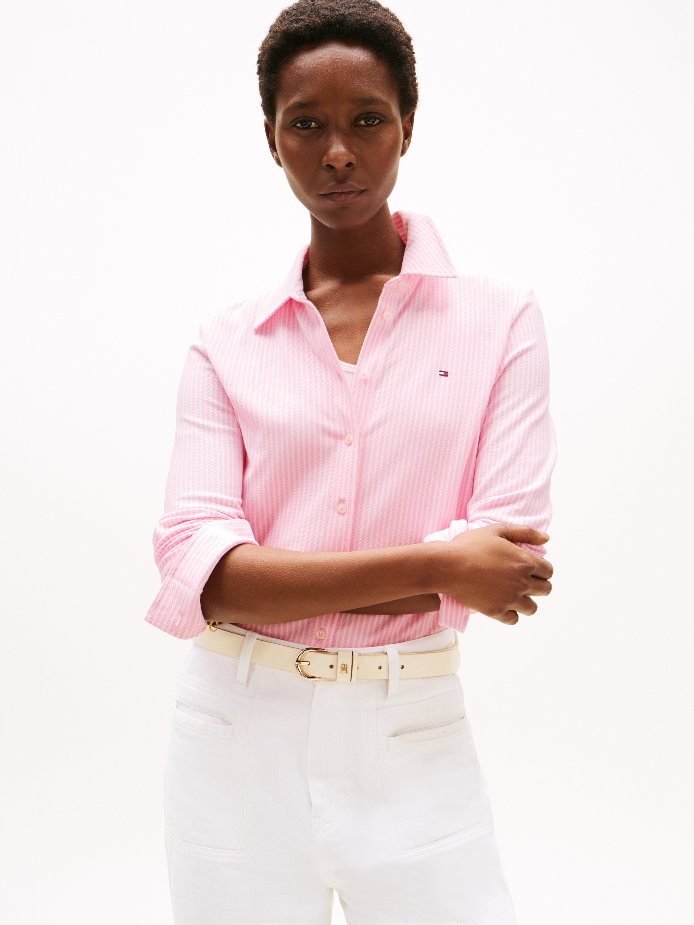 Tommy Hilfiger Poloshirt »1985 SLIM PIQUE BTN DOWN LS mit Polokragen und Label« Baumwollmischung, slim fit