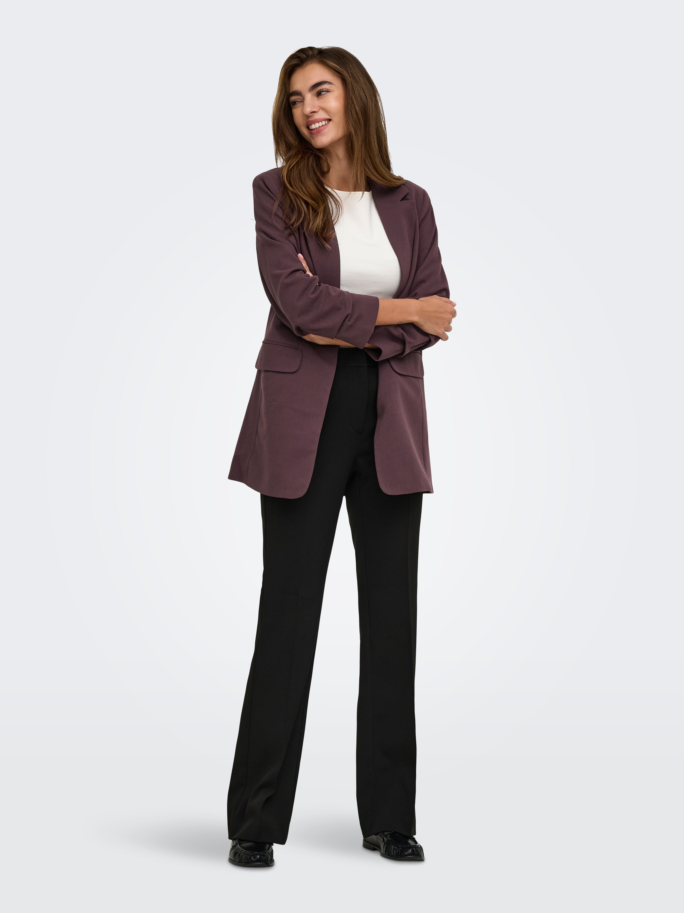 ONLY Blazer long »ONLKALINA 3/4 OPEN BLAZER CC TLR« mélange de matières, coupe ample