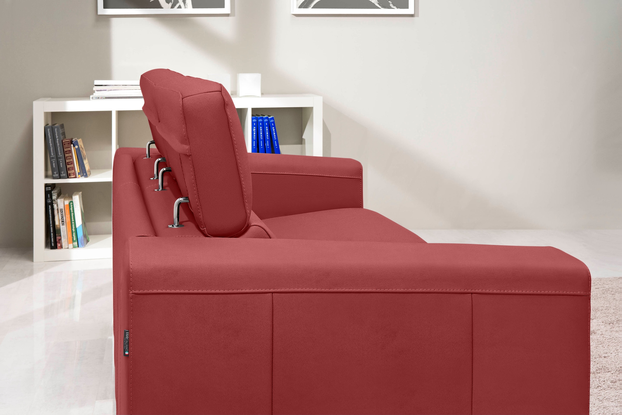 Egoitaliano 2,5-Sitzer »Cabiria, Design und super Sitzkomfort« inkl. manuell verstellbarer Kopfstützen, mit Metallfüssen