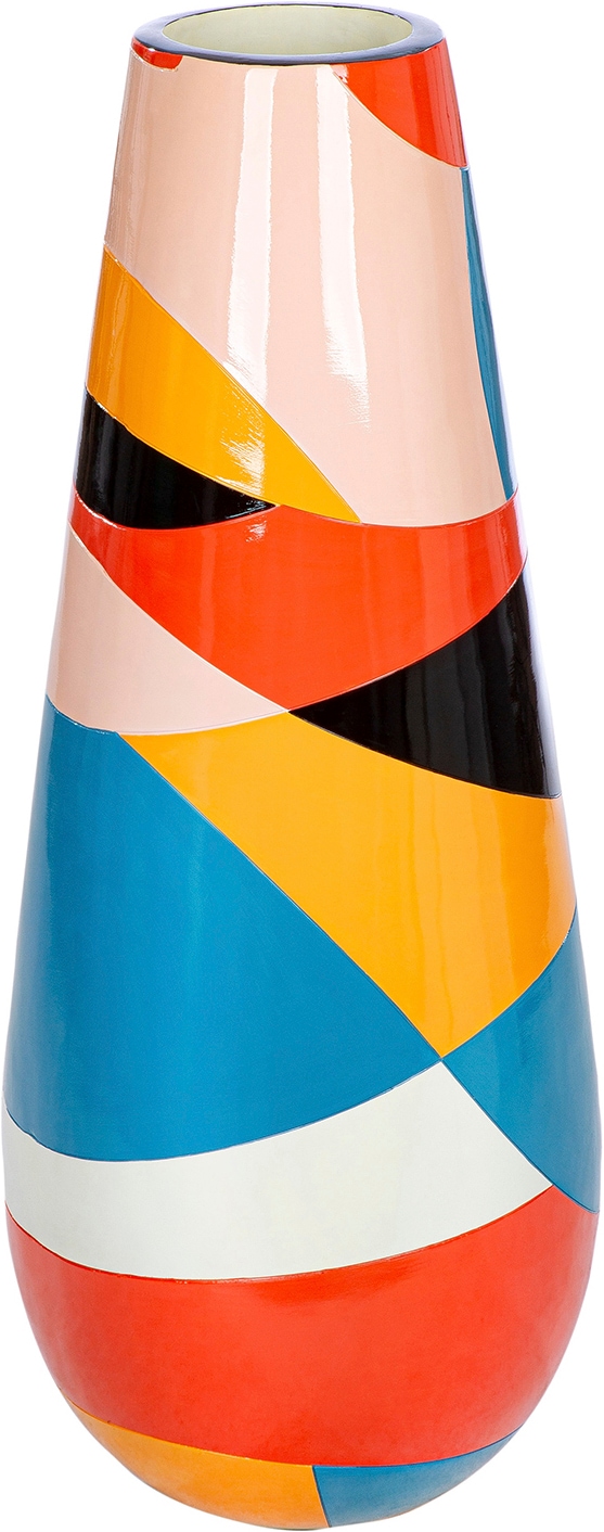 GILDE Vase de sol »Flaschen-Bodenvase Levy H.92 cm« Vase sur pied, graphique, vase à fleurs, moderne, accroche-regard, idée cadeau
