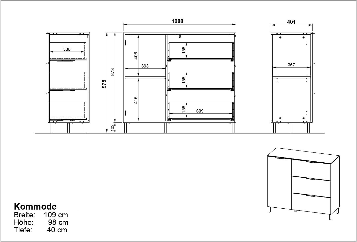 GERMANIA Buffet »Savoca« 1 cuis tlg.