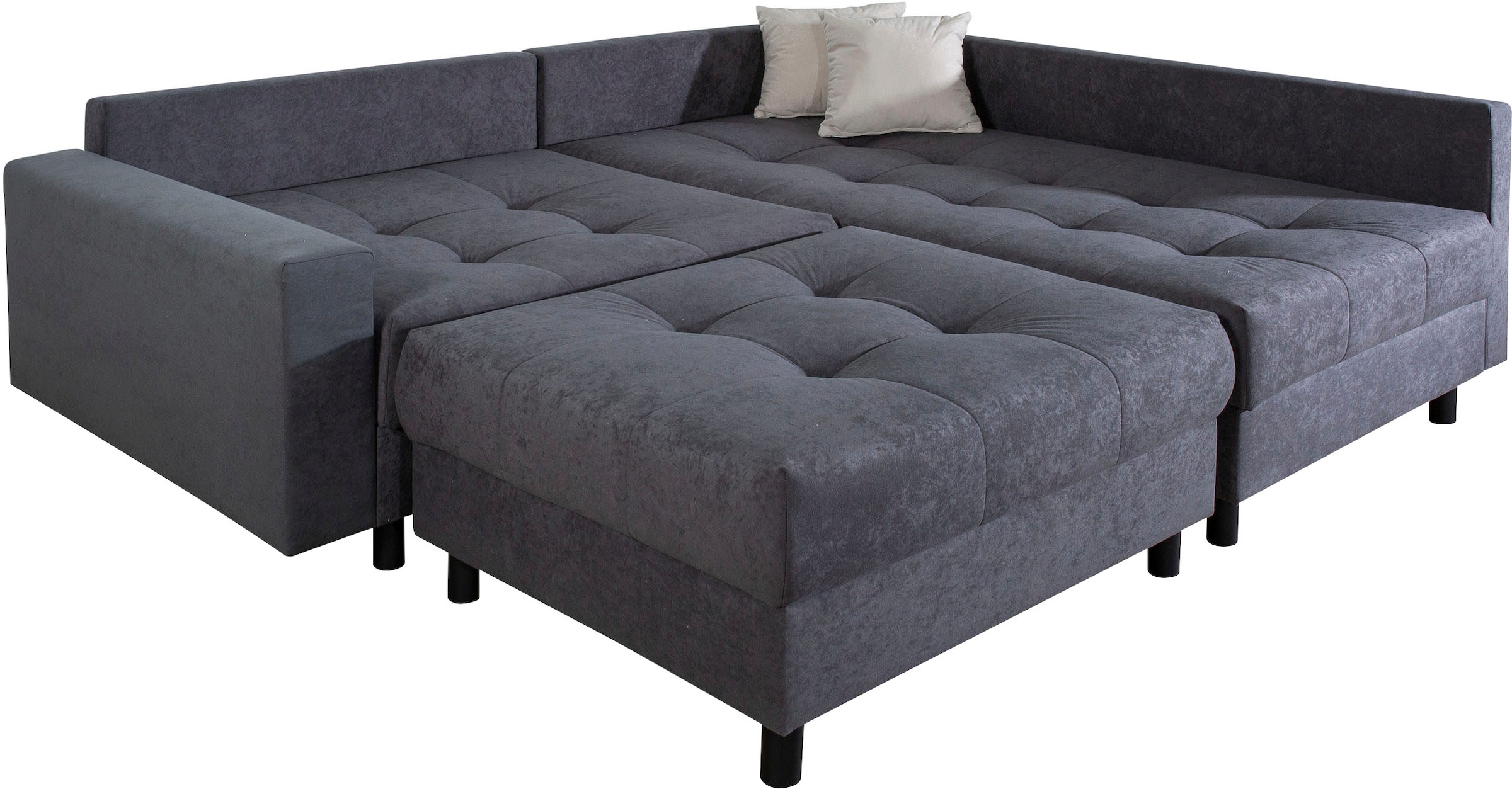 COLLECTION AB Canapé d'angle »Antonia L-Form, B: 215 cm« Ecksofa, Rückenkissen, ottomane beidseitig montierbar, Bonnelfederkern
