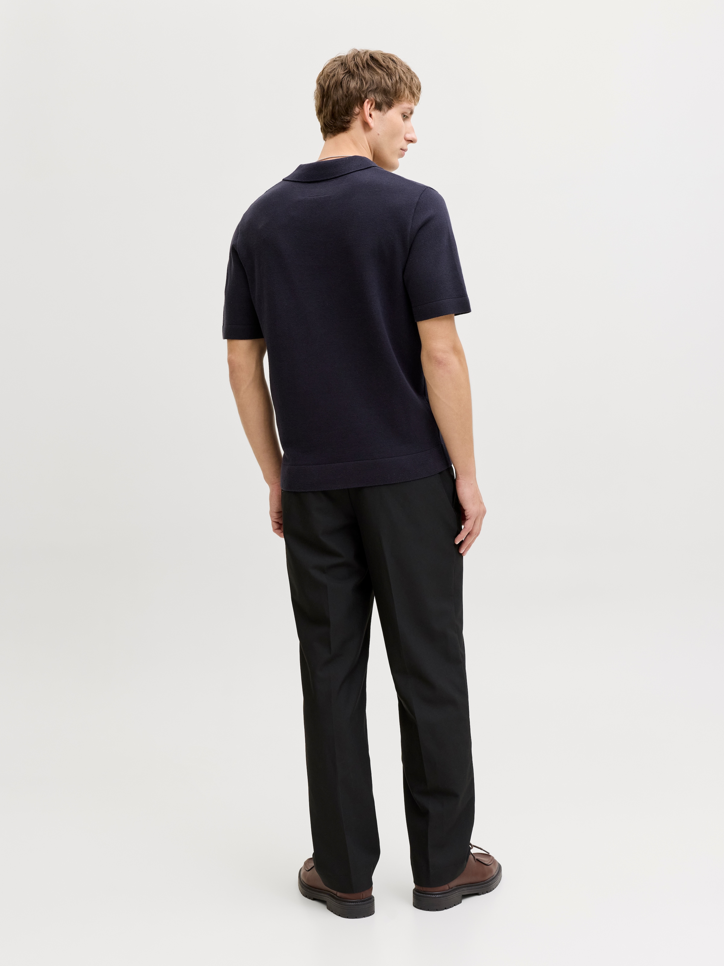Jack & Jones Pull à col polo »JPRBLAMILANO SPRING SPLIT NECK SS SN« mélange coton, coupe régulière
