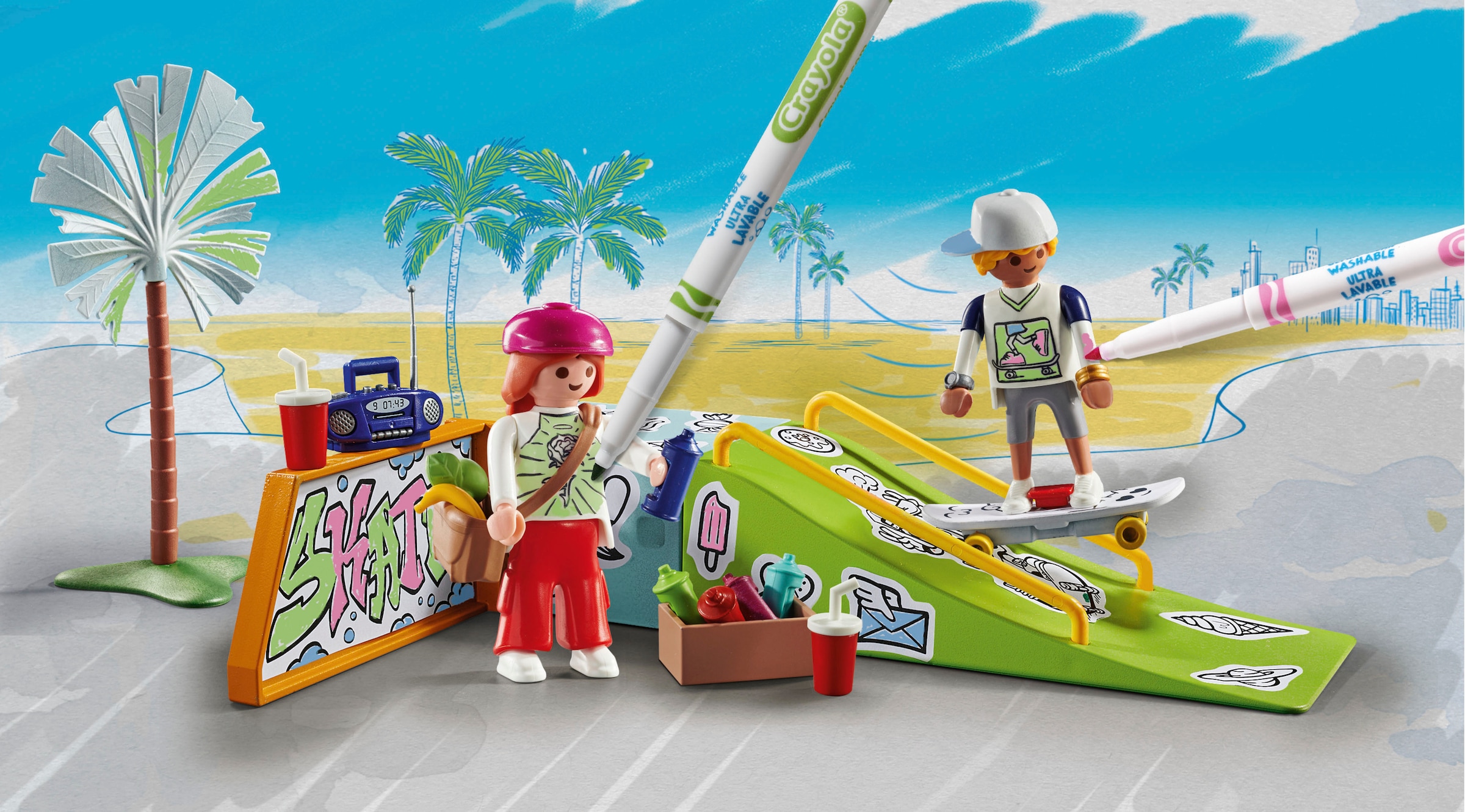 Playmobil® Jeu de construction »Skatepark (71515), Color« Made in Europe