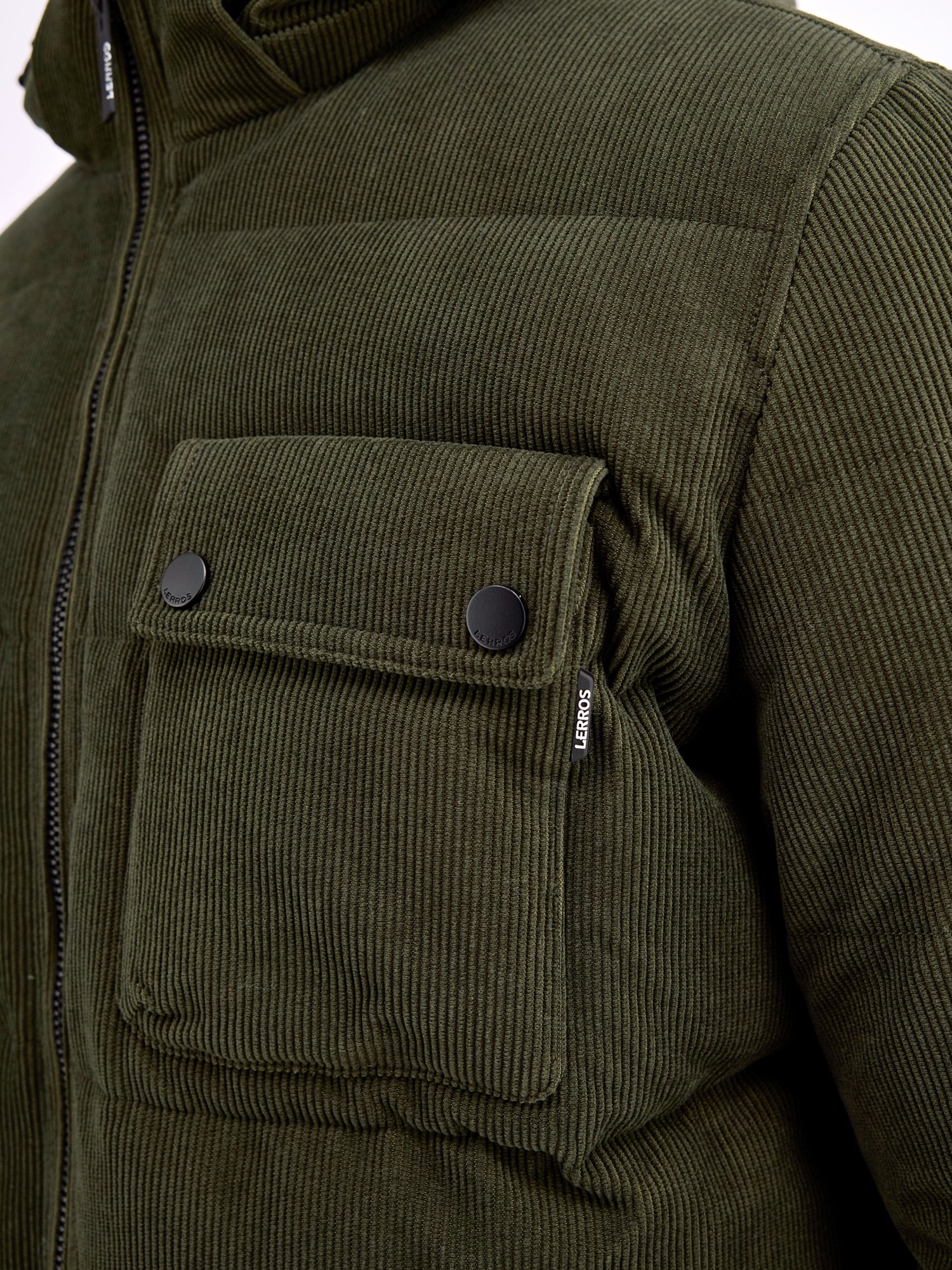 LERROS Veste d'hiver »Herren Steppjacke in funktionaler Cord-Optik« mit Kapuze