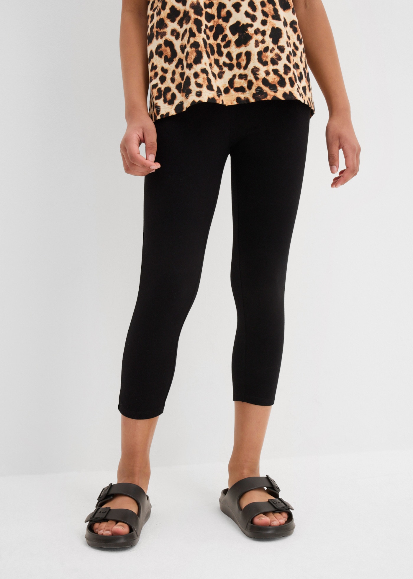 bonprix Corsaire  en mélange coton, coupe skinny fit, longueur capri, lot de 2