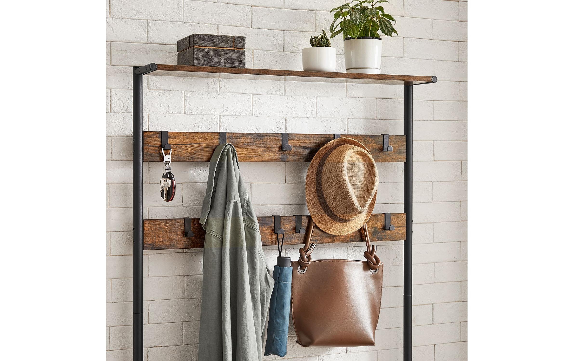 VASAGLE Porte-manteau »mit Schuhregal 85 cm x 180.5 cm« Garderobenständer mit Schuhbank und neun Haken