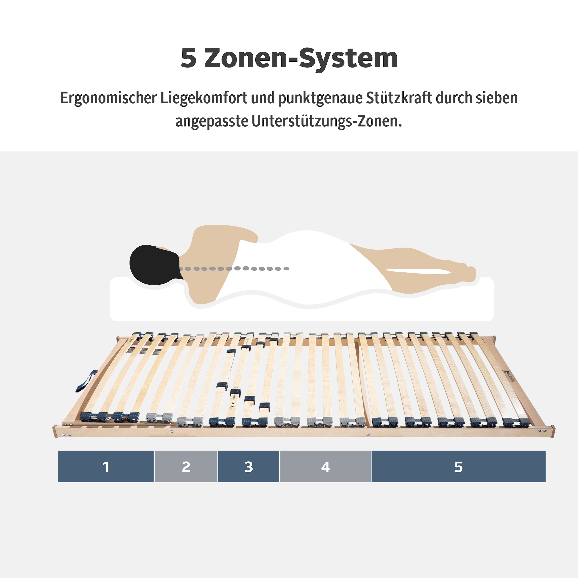 GOODproduct Lattenrost »Randsfjord, 90x200, 140x200 cm und weiteren Grössen« Lattenrost für alle Matratzen, langlebig, ergonomisch, 7-Zonen