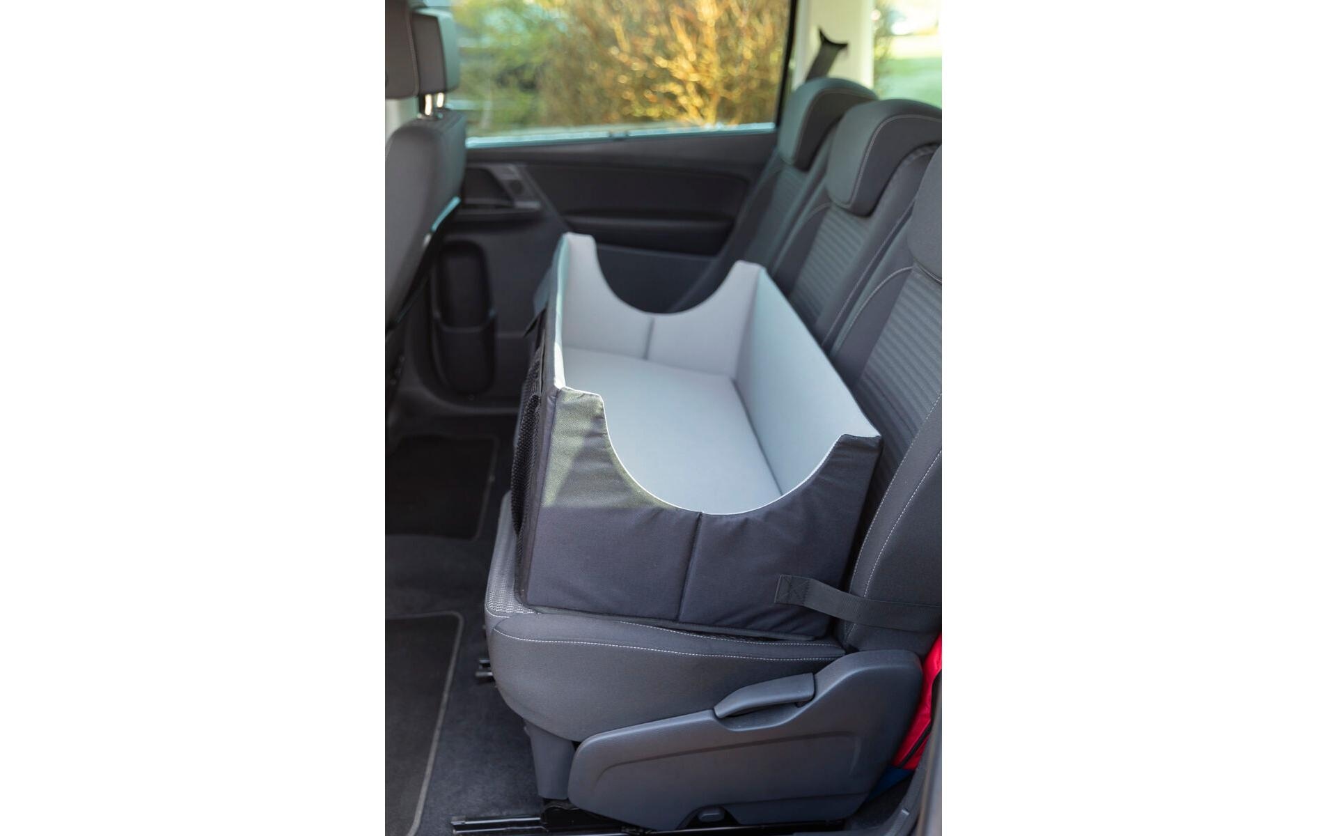 TRIXIE Siège-auto pour chien »Doppelt, 80 × 28 × 39 cm, Schwarz/Grau« Polyester