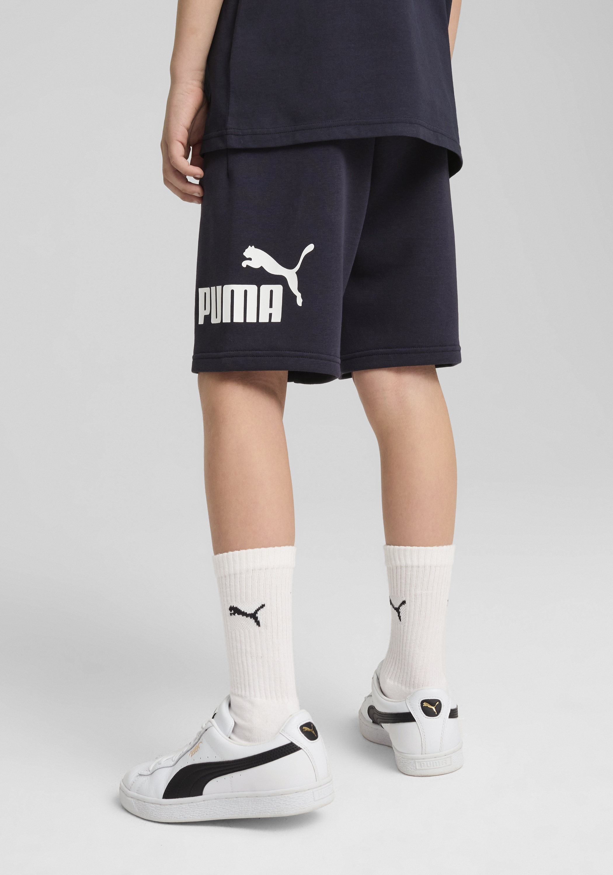 PUMA Short d'entraînement »ESS NO 1 LOGO SHORTS TR B«  avec poches fendues, ceinture élastique, pour adolescents