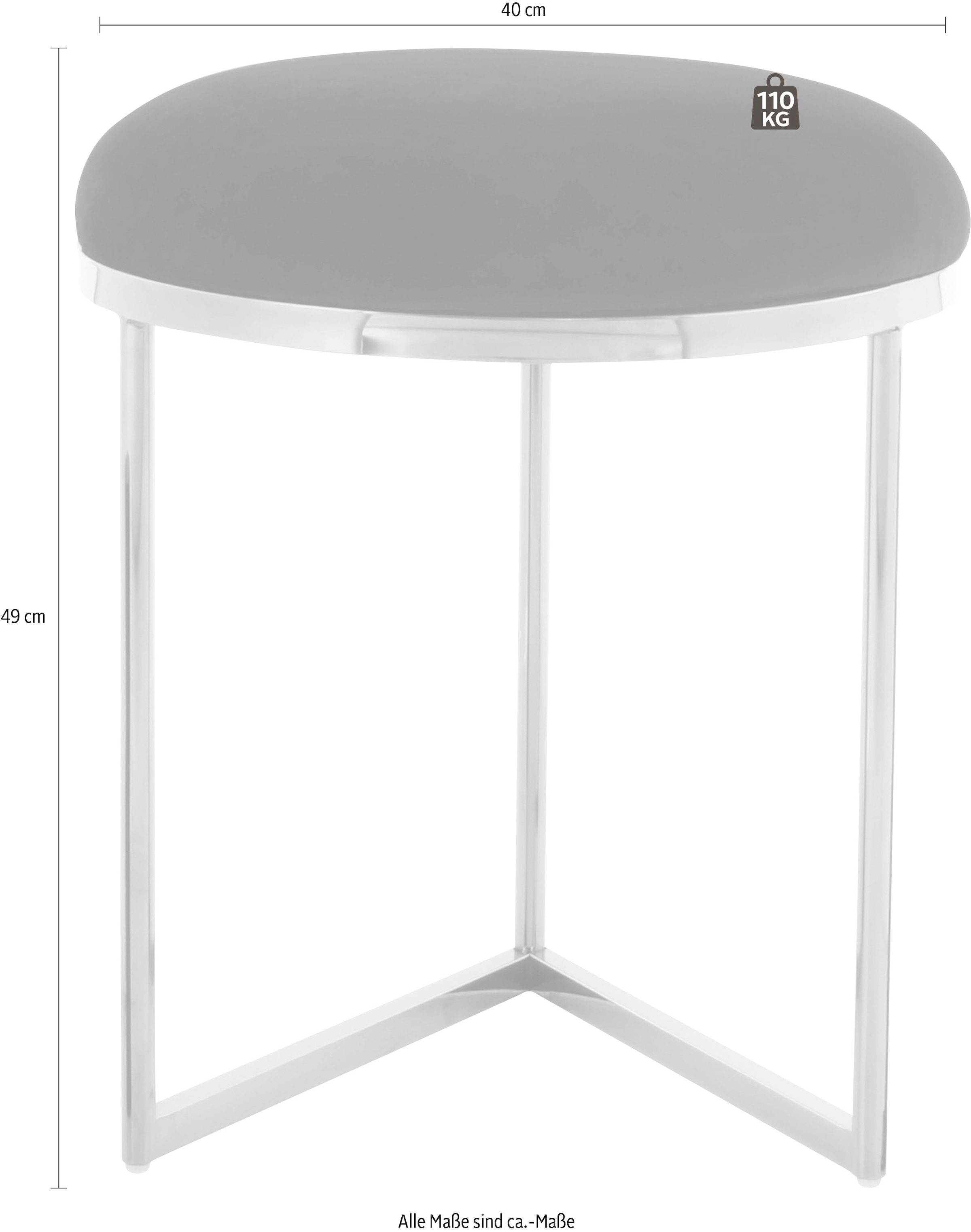 Kayoom Pouf »Hocker Wynona 325,  in stilvollem Design, mit dreieckiger Grundform« 1 cuis tlg. glamourös, hochwertig, mit gepolsterter Sitzfläche in runder Form