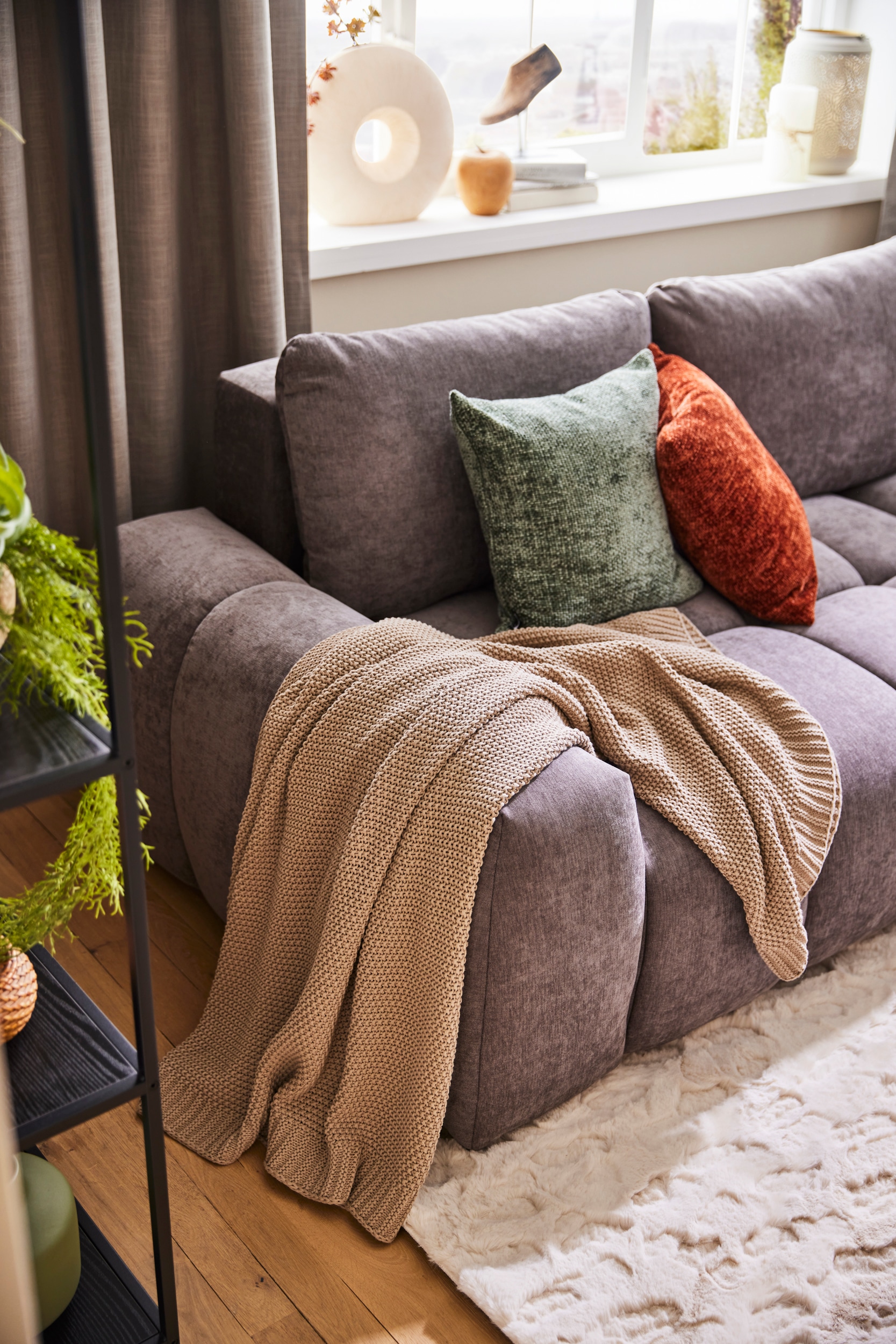 GOODproduct Wohndecke »Phelon« 100% Baumwolle, Trendiges Strickmuster, 130 × 170 cm,400 g/m²