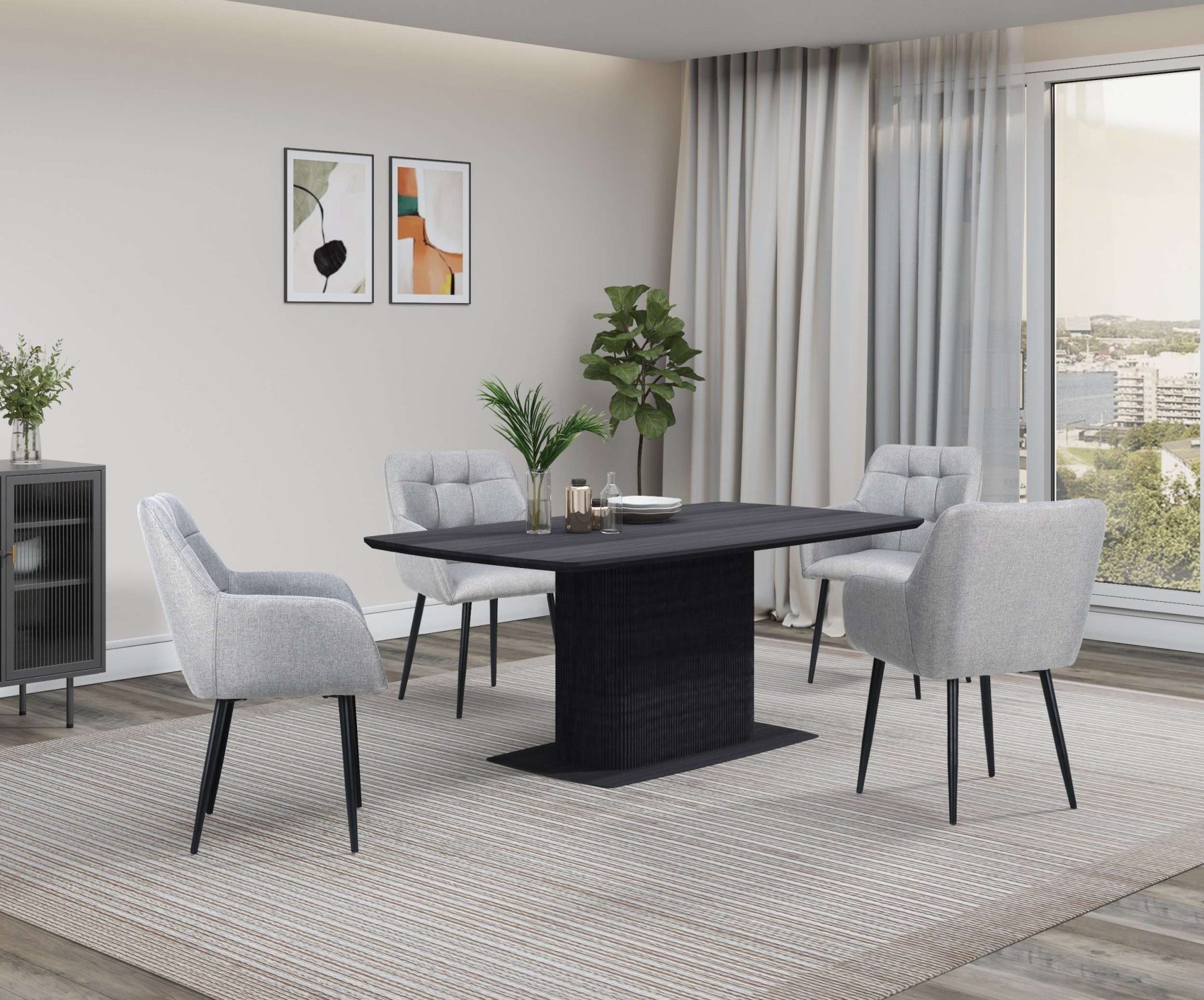 GOODproduct Esszimmerstuhl »Bostony« () 2 Stk.gepolsterte Rückenlehne, Armlehne und Sitzfläche, Sitzhöhe 49 cm