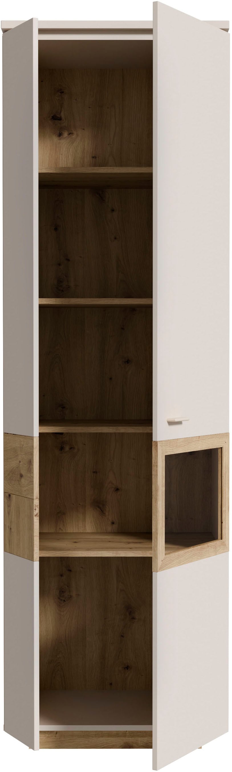 FORTE Vitrines »Louoto, Stauraumvitrine, Standvitrine, Stauraumschrank« Charnière de porte réversible droite ou gauche, avec soft close, hauteur 197,2 cm
