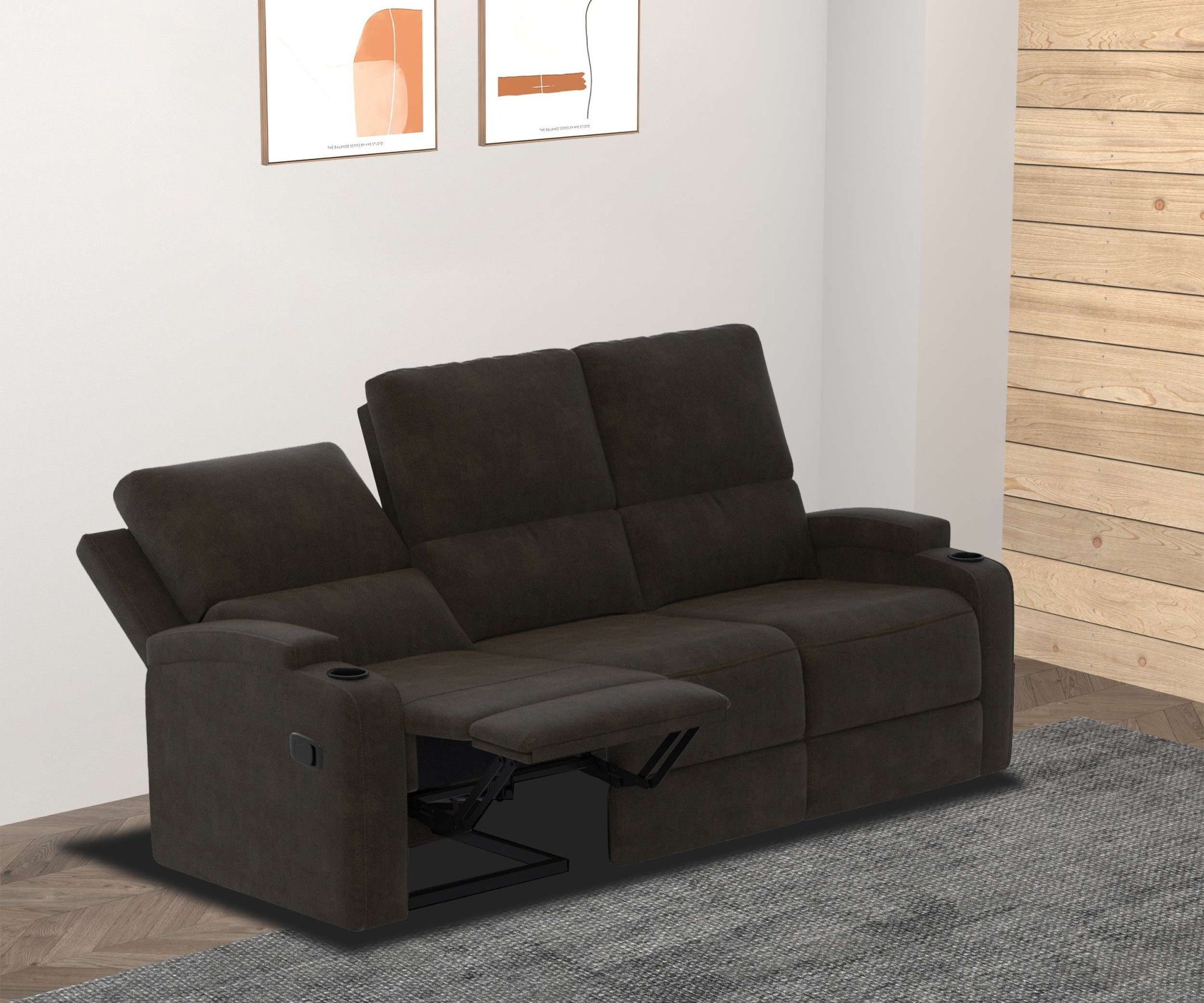 GOODproduct 3-Sitzer »NAPORI Microfaser, Multimediasofa, Kinosessel XXL« Kinosofa mit 2 x Relaxfunktion und Getränkehalter
