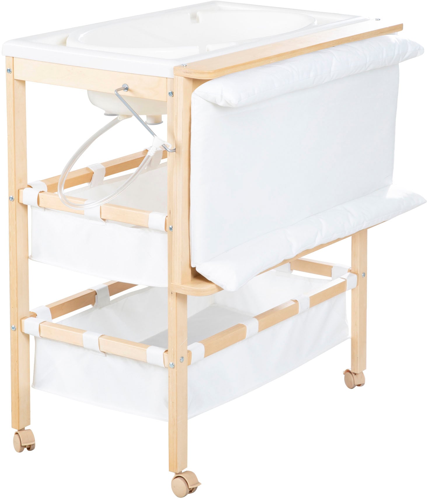 roba® Bade- und Wickelregal »Baby Pool, natur« bis 15 kg inkl. Wickelauflage weiss 47 cm