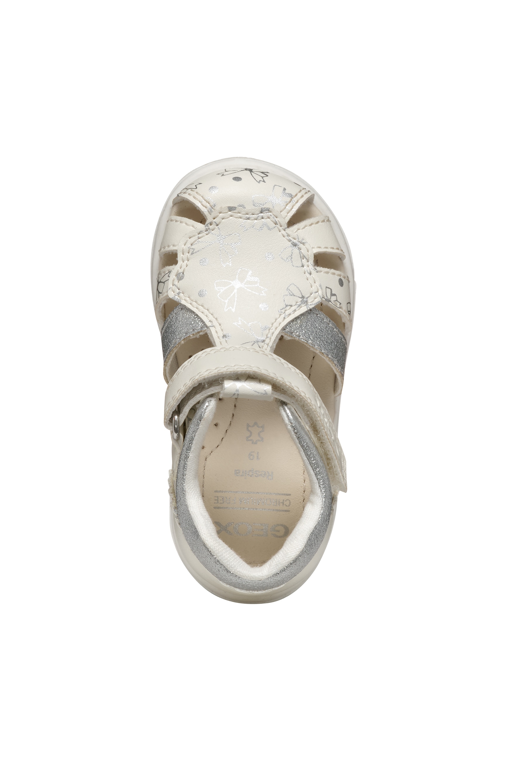 Geox Lauflernschuh »B SANDAL ZAPITO GIRL«  Babyschuh, Sommerschuh, Klettschuh, Grössenschablone zum Download
