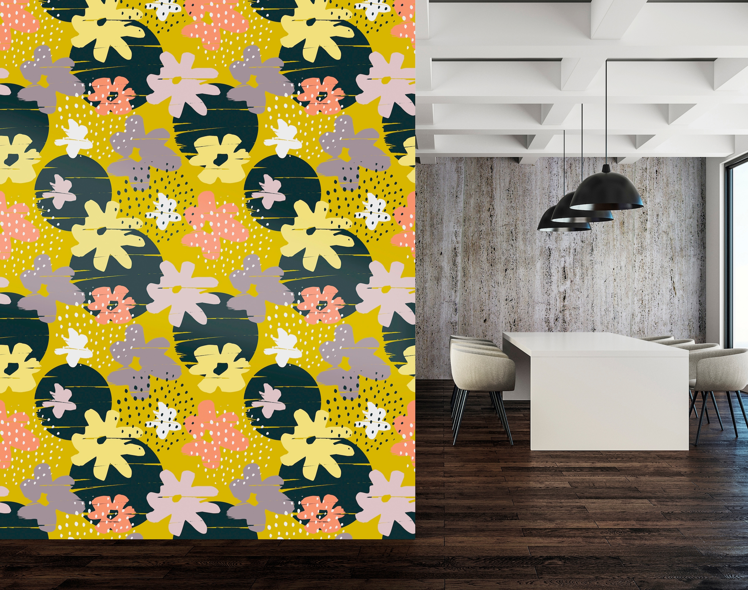 queence Vinyltapete »Iva« Motiv | bedruckt | botanisch | geblümt | gemustert | natürlich glatt 90x250cm, selbstklebend, kinderleichte Anbringung, , Sticker