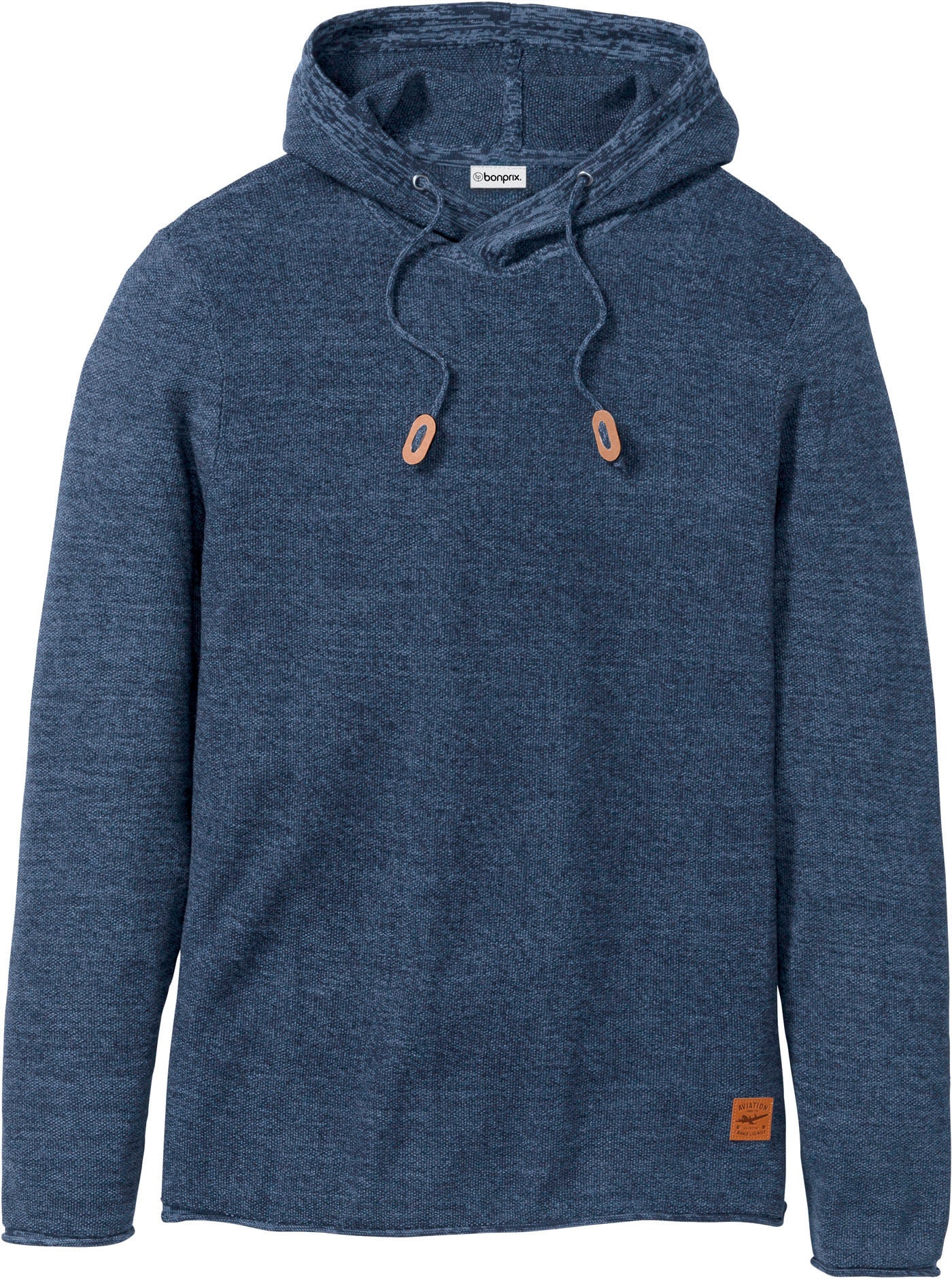 bonprix Pull en tricot »Kapuzenpullover mit Baumwolle« en coton et polyacrylique, avec capuche, Regular Fit