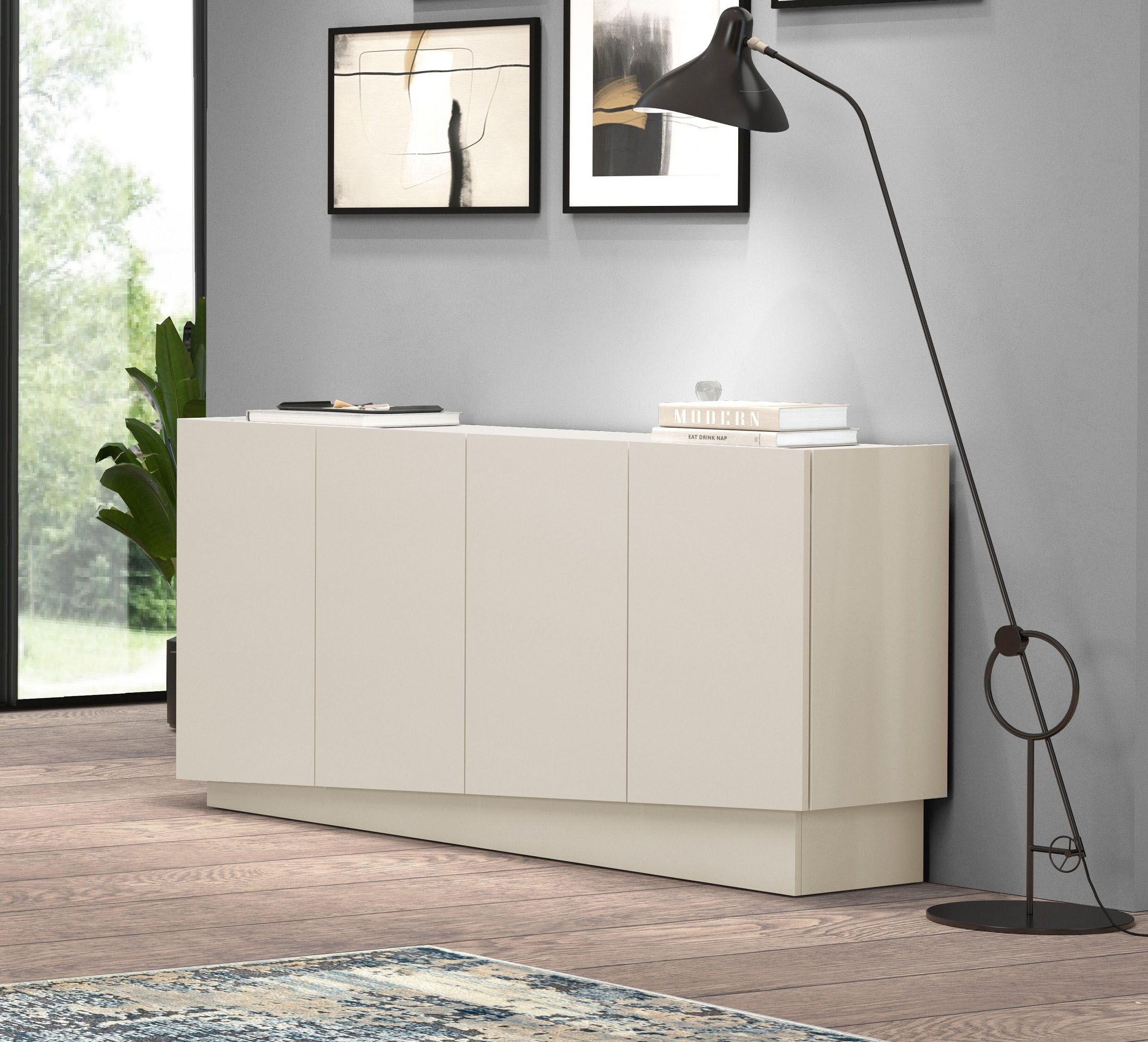 INOSIGN Sideboard »VELA, Sideboard, Breite 160 cm, Design mit schrägen Türen« 1 cuis tlg. Made in Italy, Masse-B/T/H: 160x35x75,Sideboard, Anrichte, Kommode