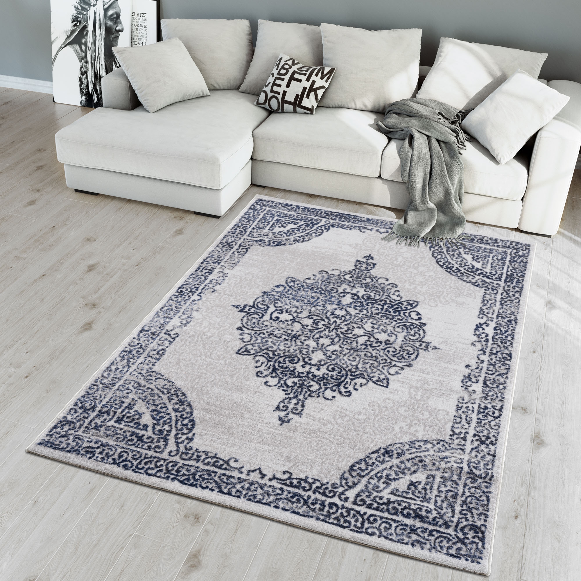 Sanat Teppich »Evra 7001« rechteckig 22 mm Höhe Wohnzimmer, Kurzflor, modern, Läufer