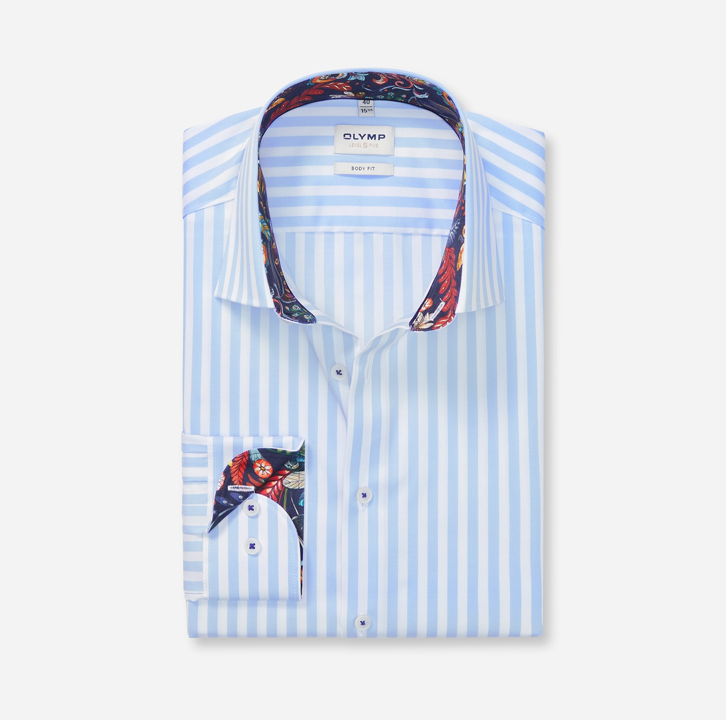 OLYMP Chemise à manches longues »Level 5« gestreift, body fit, New York Kentkragen, Businesshemd